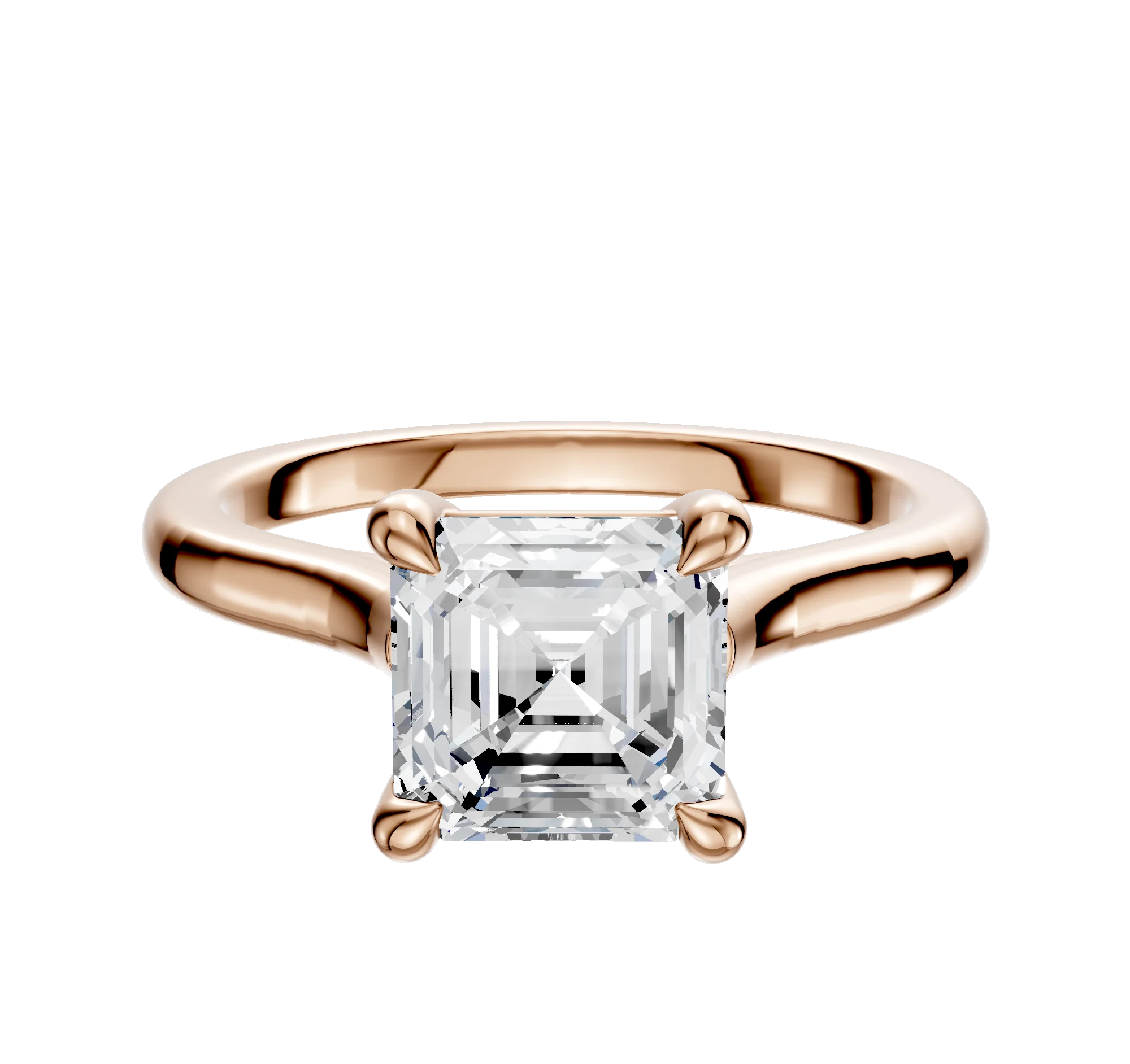 14K Rose Gold 4 Prong Basket Cathedral Dome 2.0mm Engagement Ring