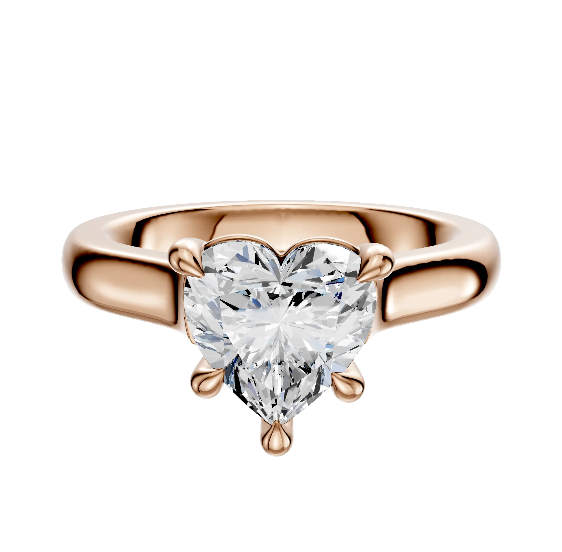 14K Rose Gold 4 Prong Basket Cathedral Dome 3.0mm Engagement Ring