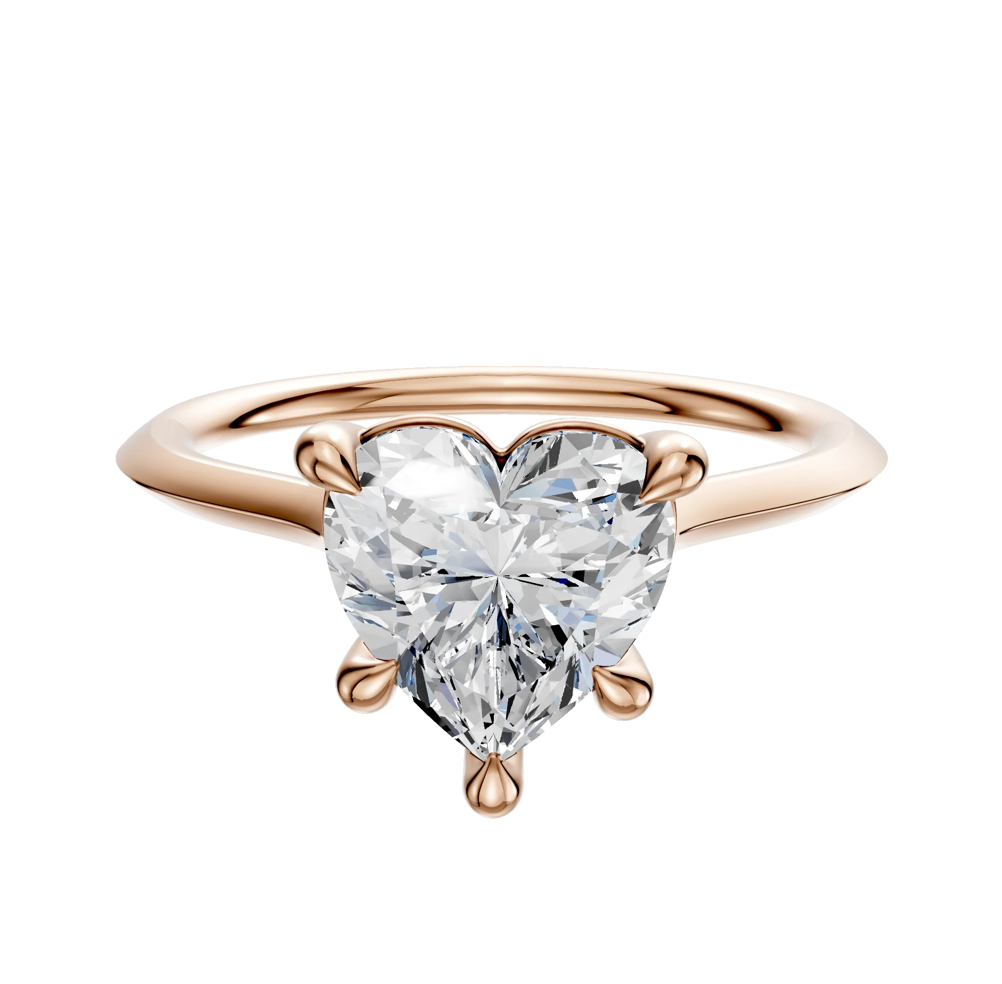 14K Rose Gold 4 Prong Basket Cathedral Knife Edge 1.5mm Engagement Ring