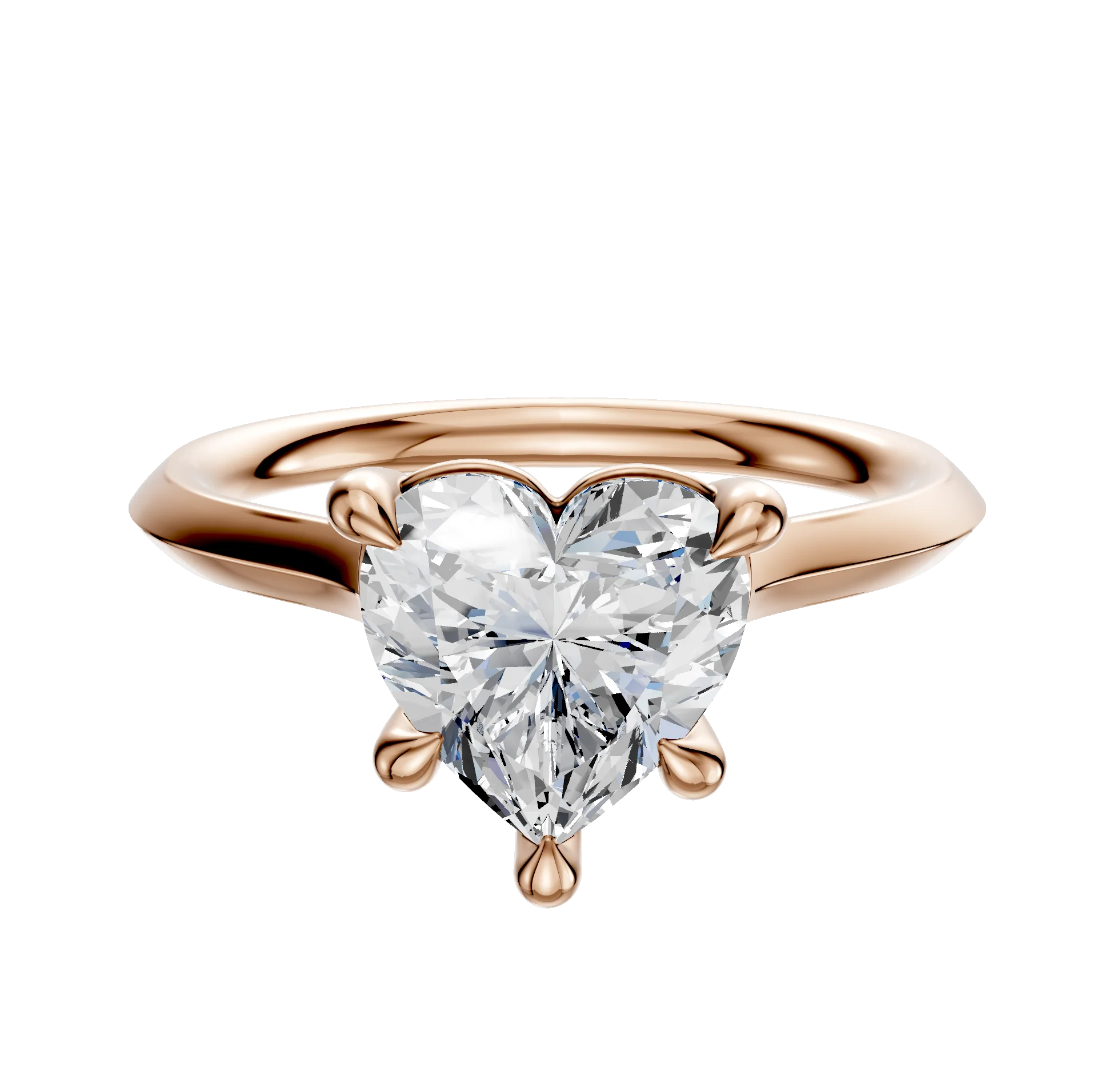 14K Rose Gold 4 Prong Basket Cathedral Knife Edge 2.0mm Engagement Ring