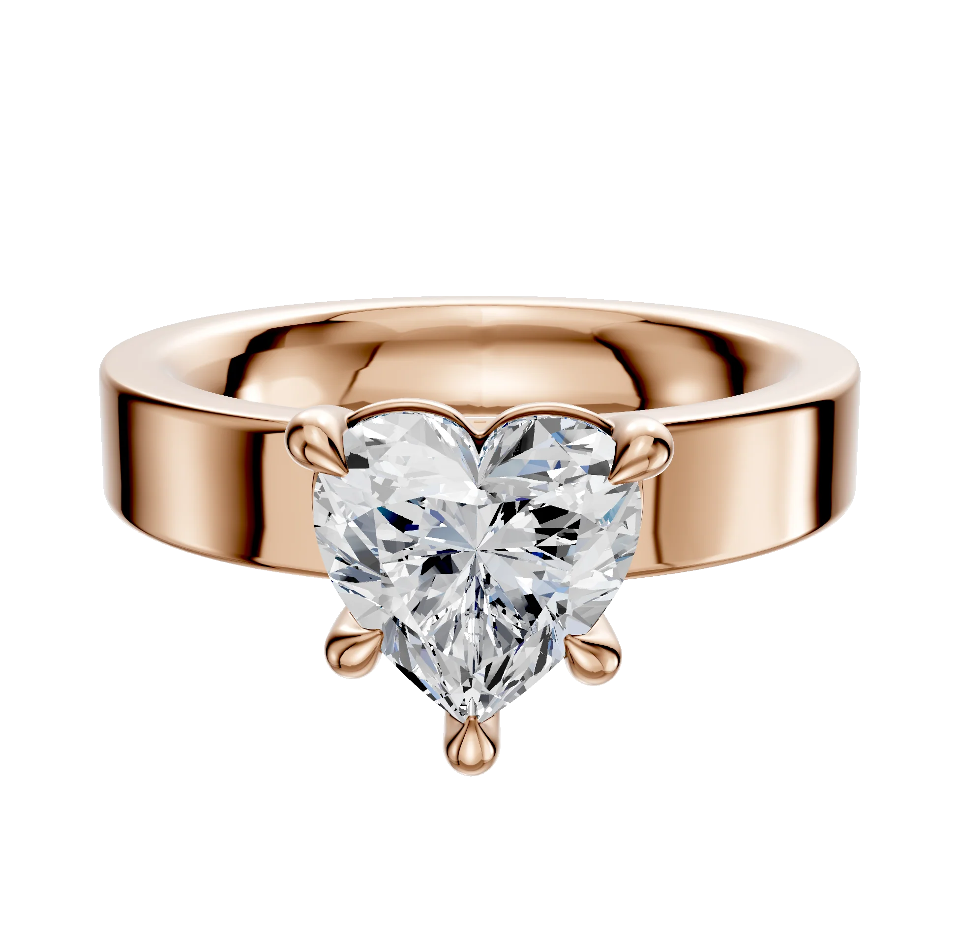 14K Rose Gold 4 Prong Basket Classic Flat 4.0mm Engagement Ring