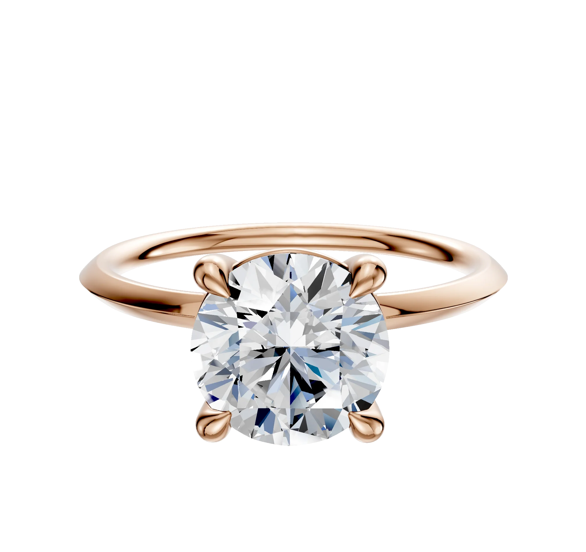 14K Rose Gold 4 Prong Basket Classic Knife Edge 1.5mm Engagement Ring
