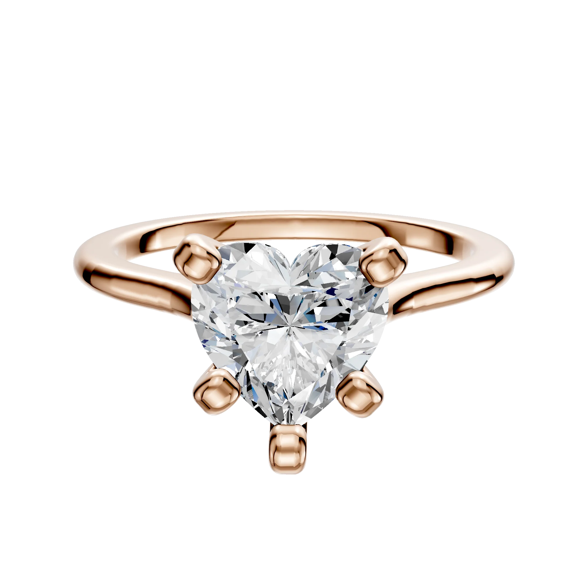14K Rose Gold 4 Prong Cathedral Dome 1.5mm Engagement Ring