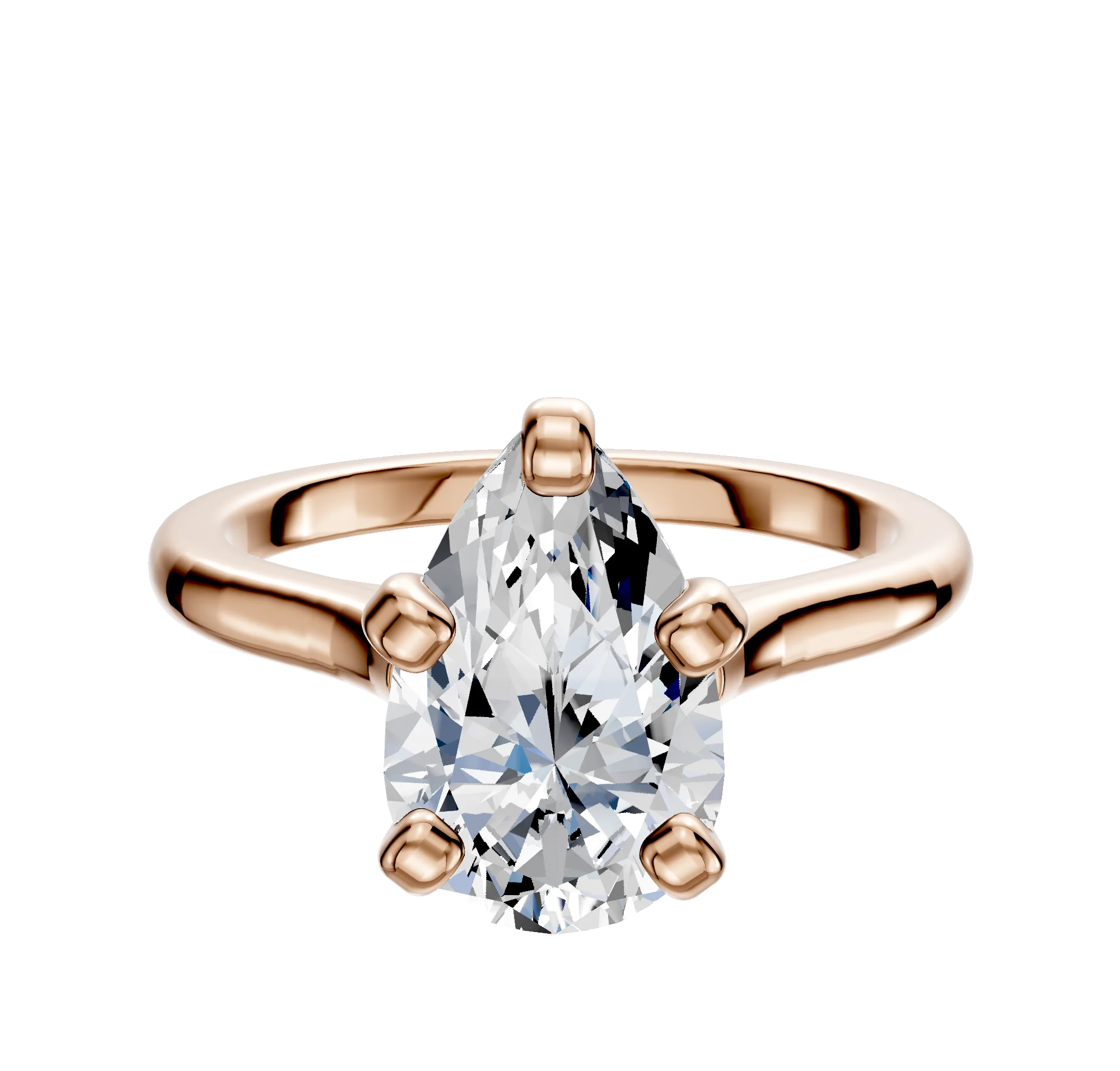14K Rose Gold 4 Prong Cathedral Dome 2.0mm Engagement Ring