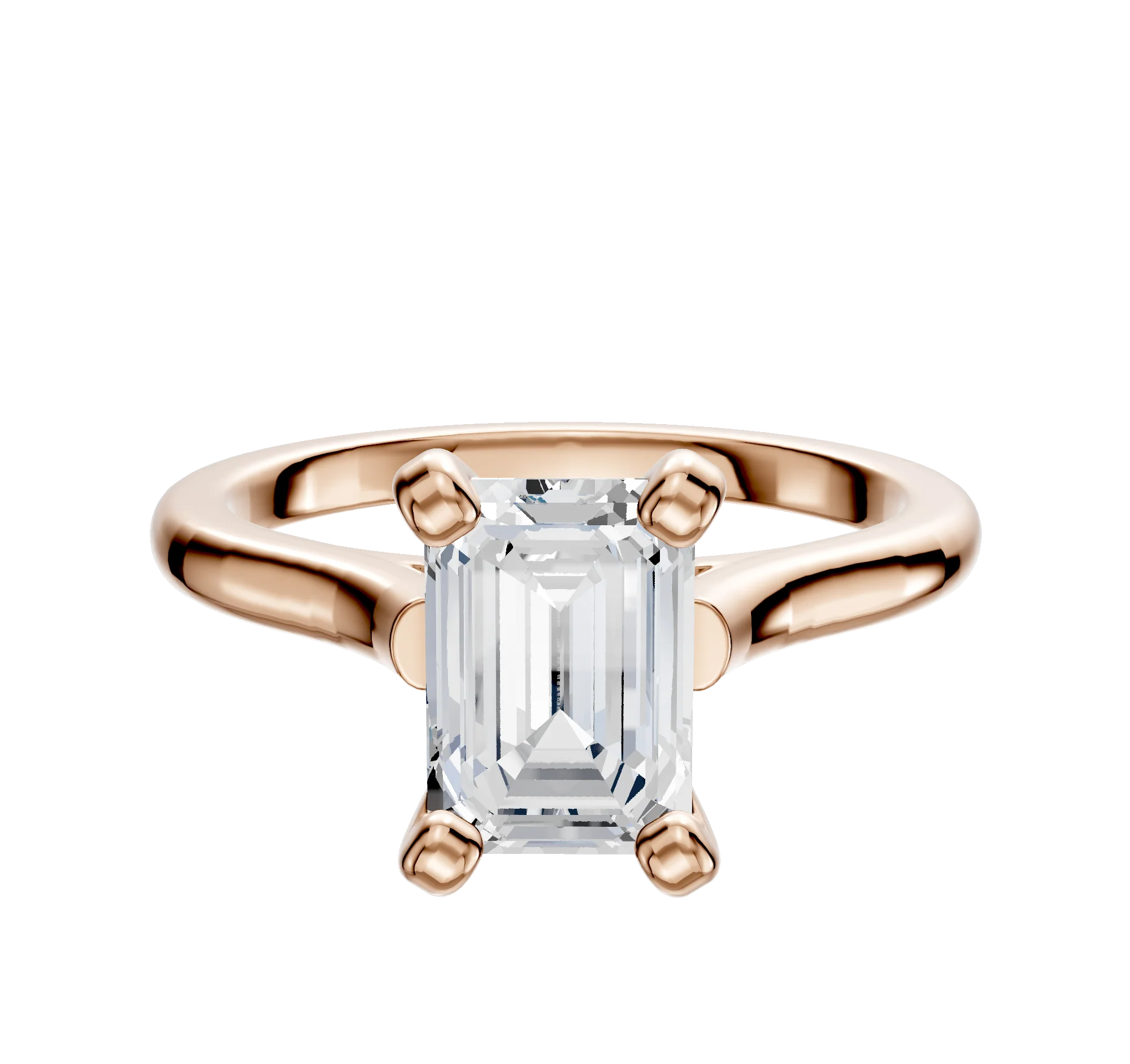 14K Rose Gold 4 Prong Cathedral Dome 2.0mm Engagement Ring