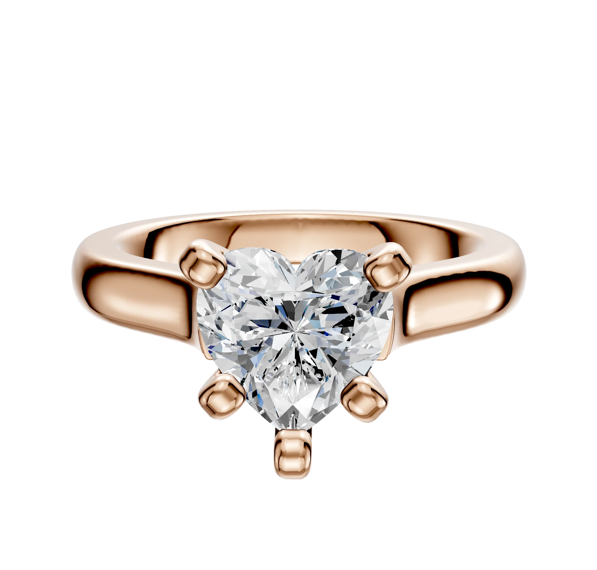 14K Rose Gold 4 Prong Cathedral Dome 3.0mm Engagement Ring