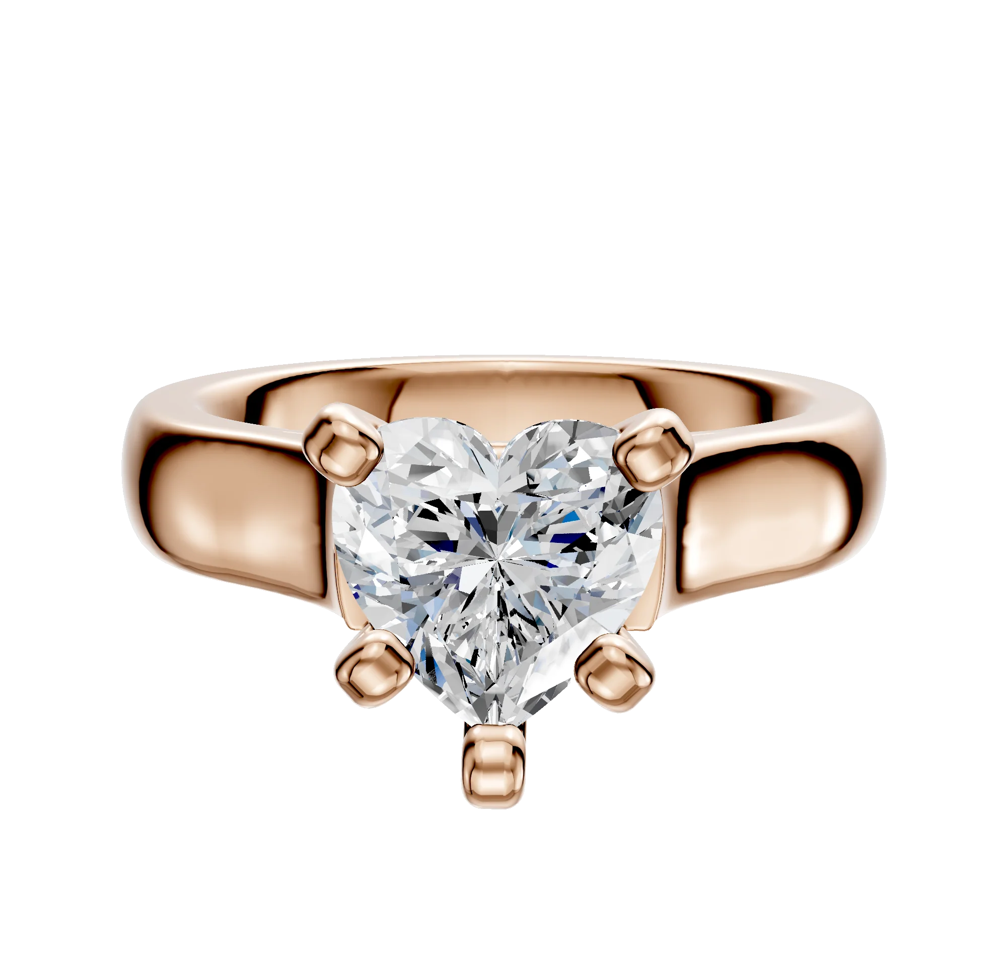 14K Rose Gold 4 Prong Cathedral Dome 4.0mm Engagement Ring