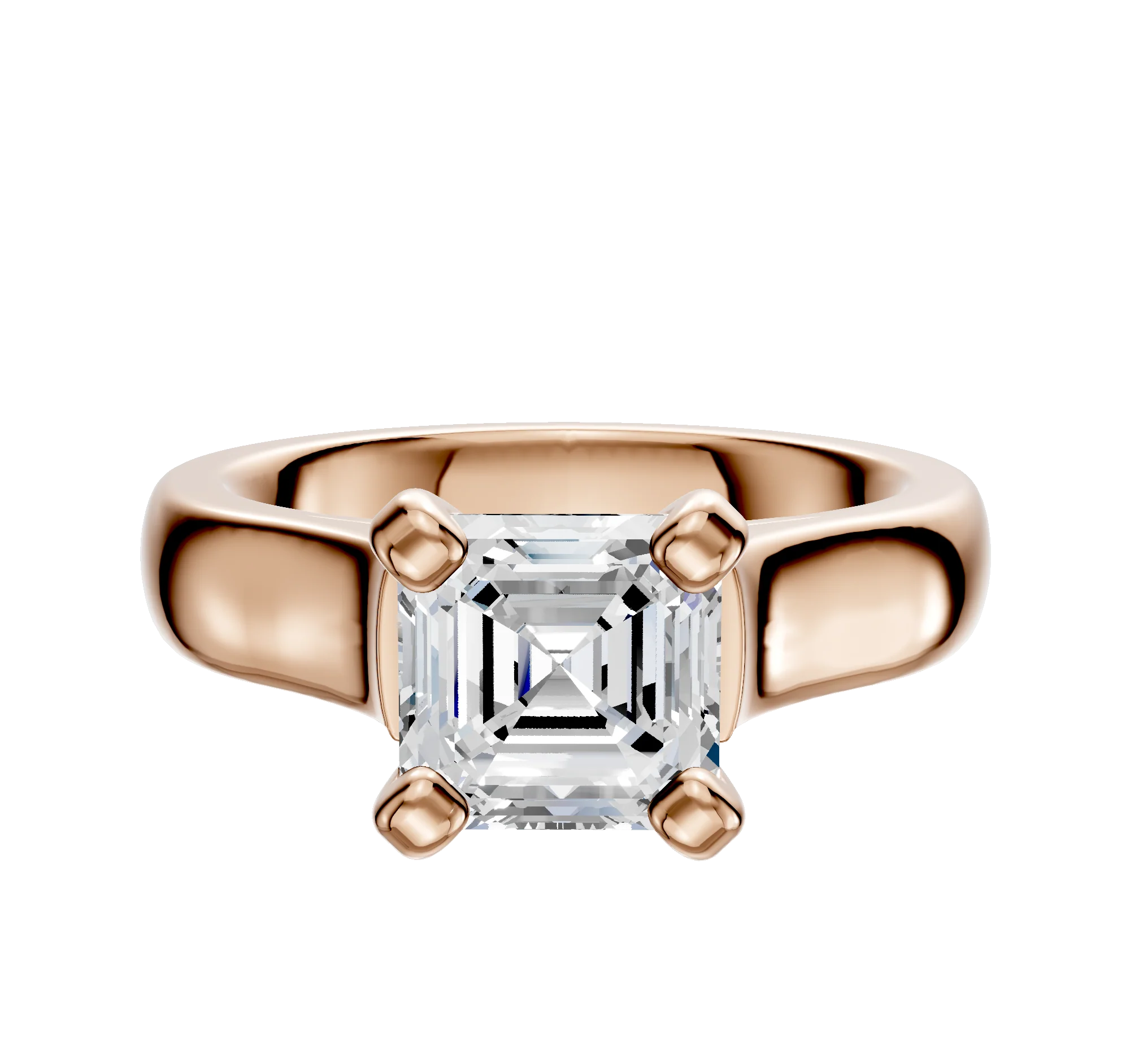 14K Rose Gold 4 Prong Cathedral Dome 4.0mm Engagement Ring