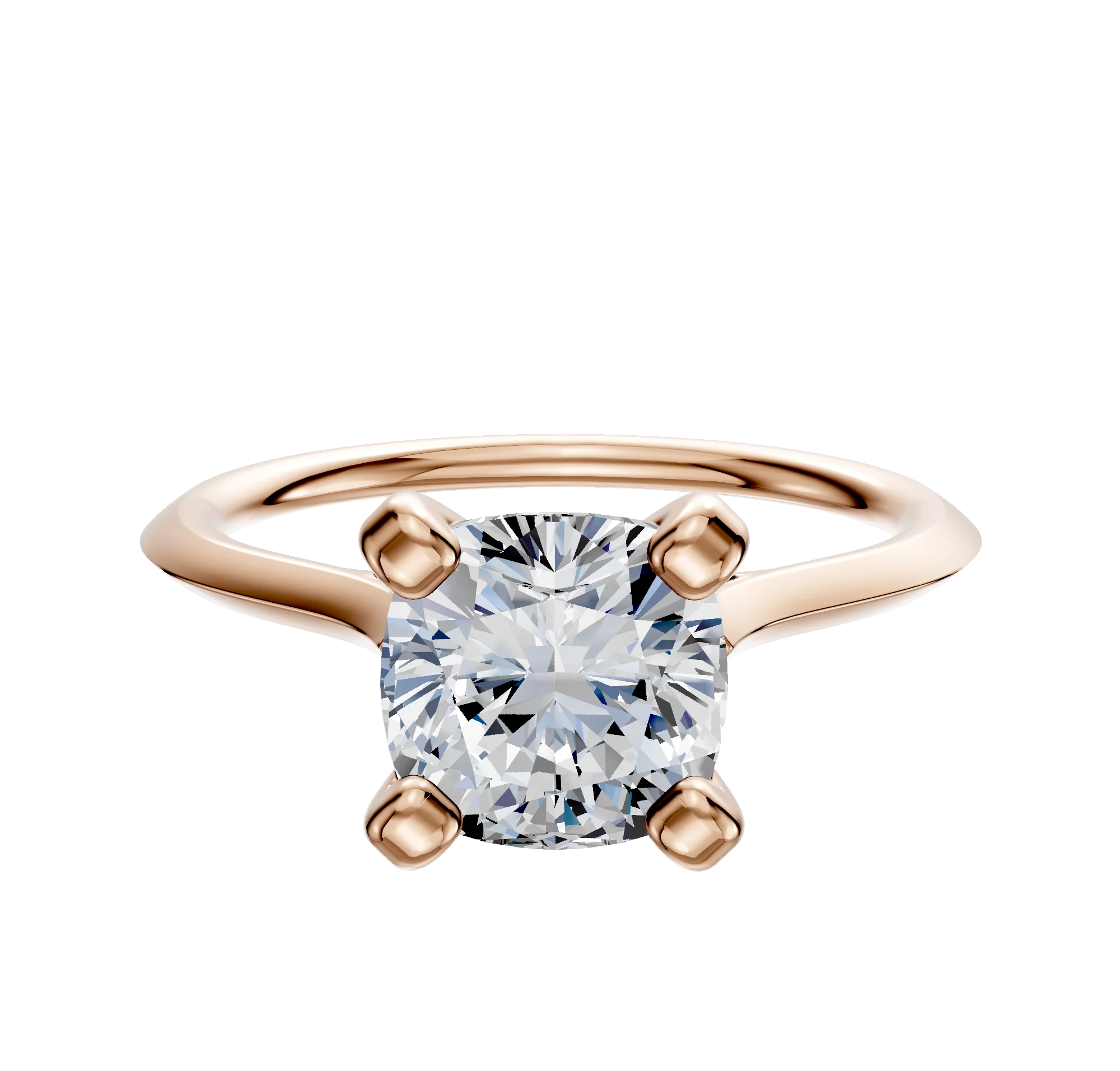 14K Rose Gold 4 Prong Cathedral Knife Edge 1.5mm Engagement Ring