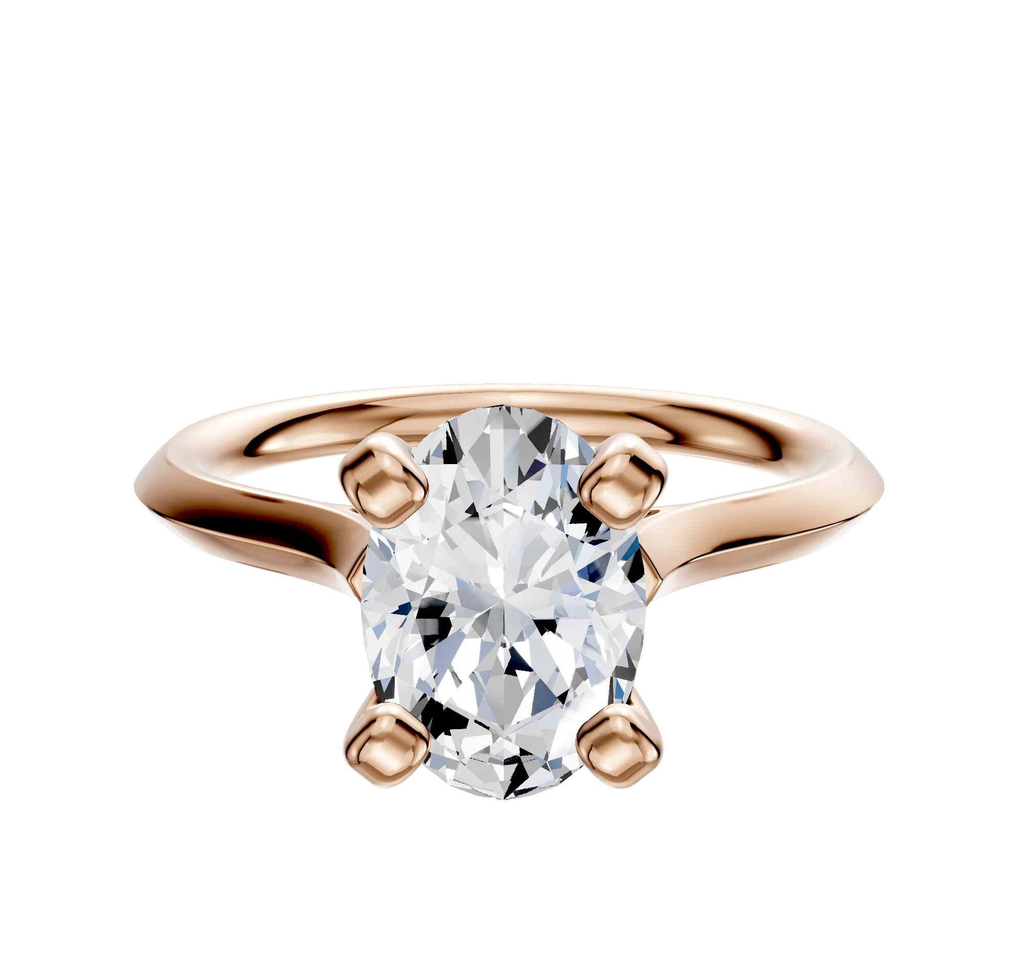 14K Rose Gold 4 Prong Cathedral Knife Edge 2.0mm Engagement Ring