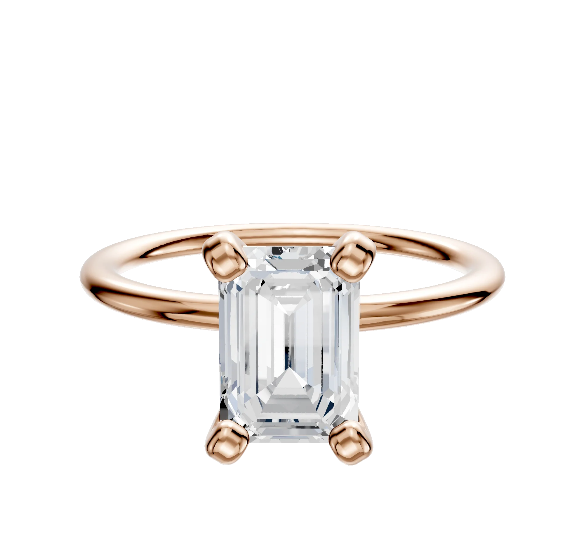 14K Rose Gold 4 Prong Classic Dome 1.5mm Engagement Ring