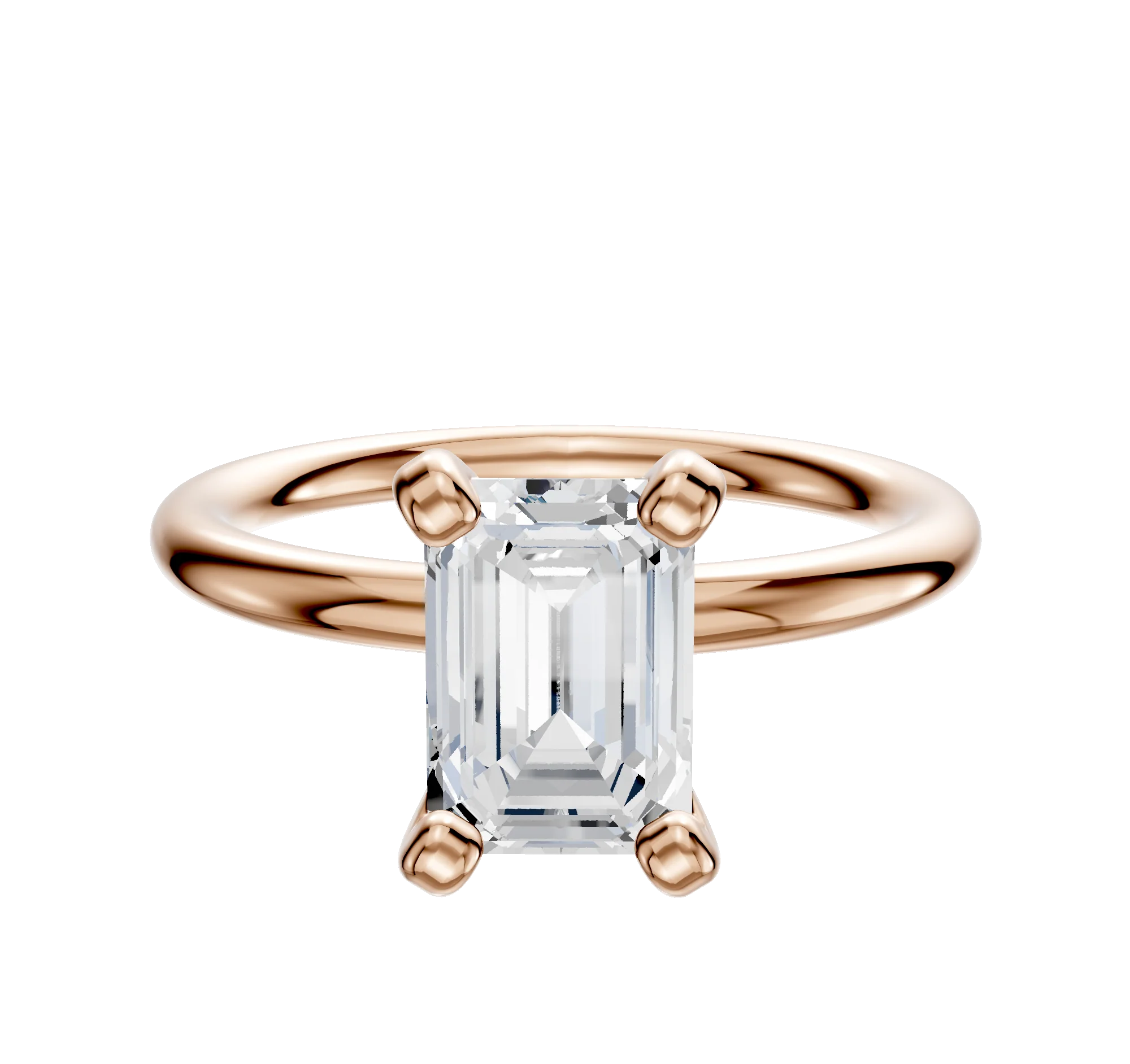 14K Rose Gold 4 Prong Classic Dome 2.0mm Engagement Ring
