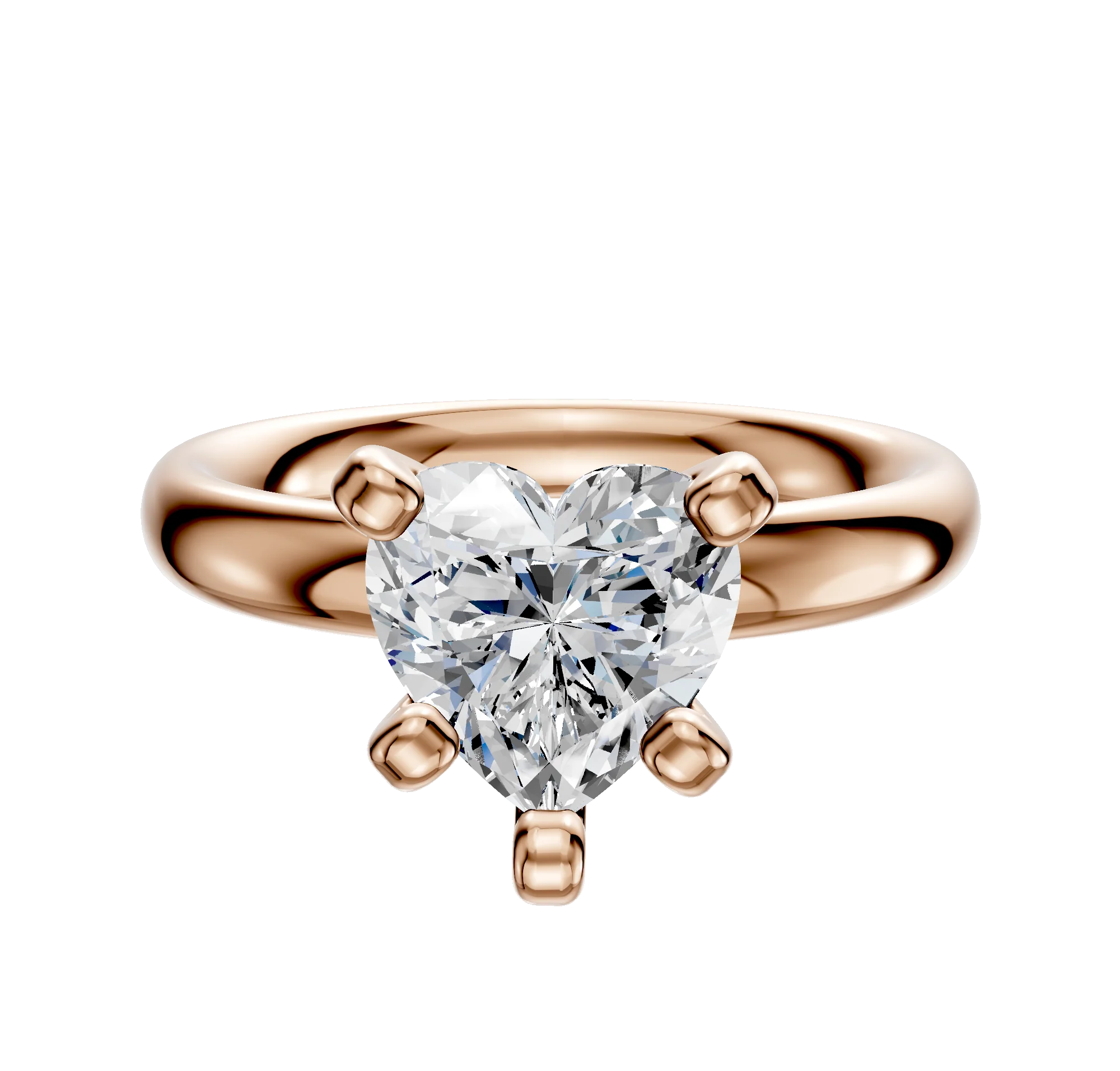14K Rose Gold 4 Prong Classic Dome 3.0mm Engagement Ring