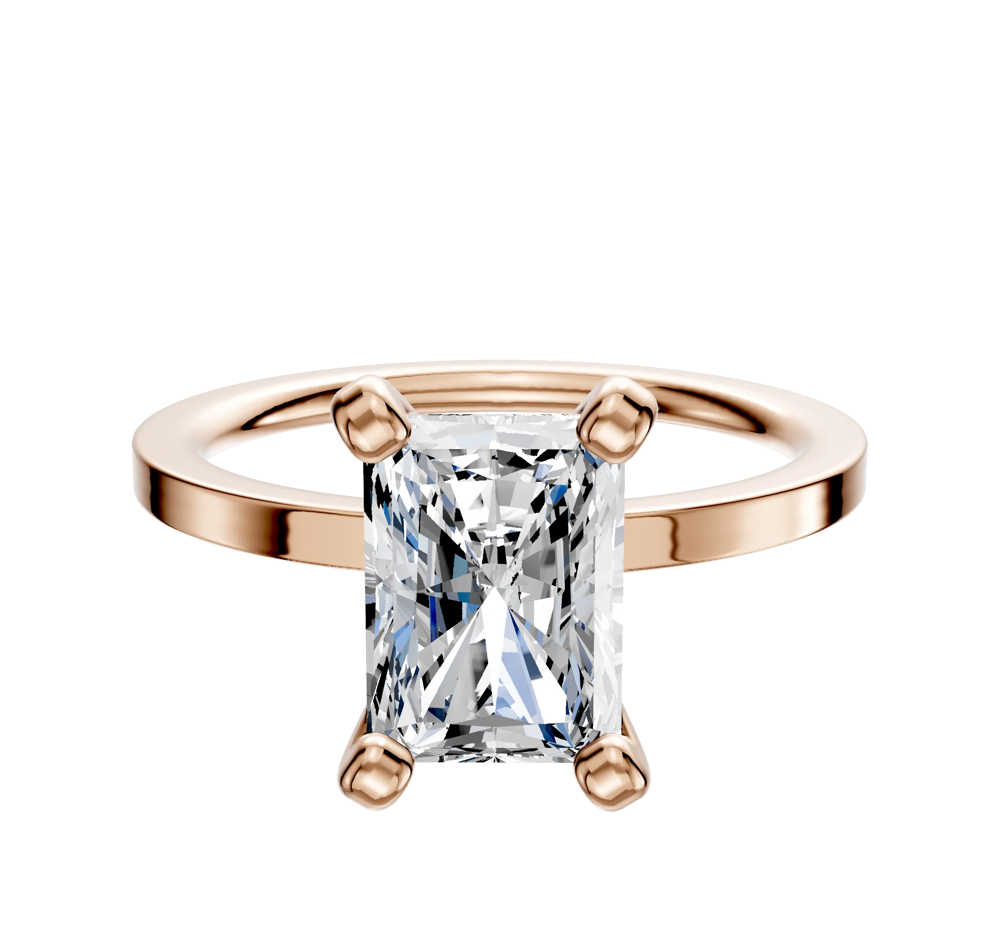 14K Rose Gold 4 Prong Classic Flat 1.5mm Engagement Ring