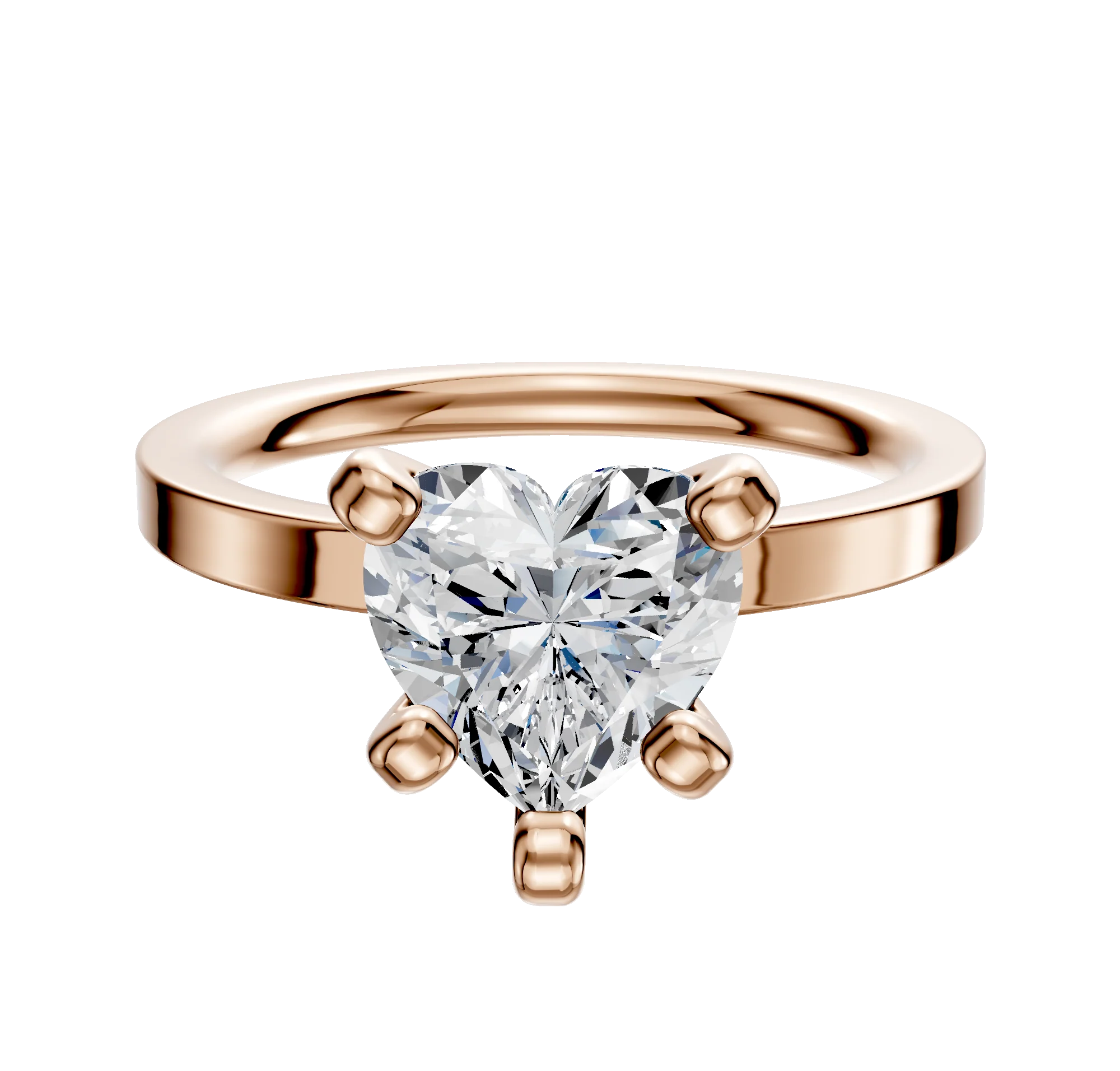 14K Rose Gold 4 Prong Classic Flat 2.0mm Engagement Ring