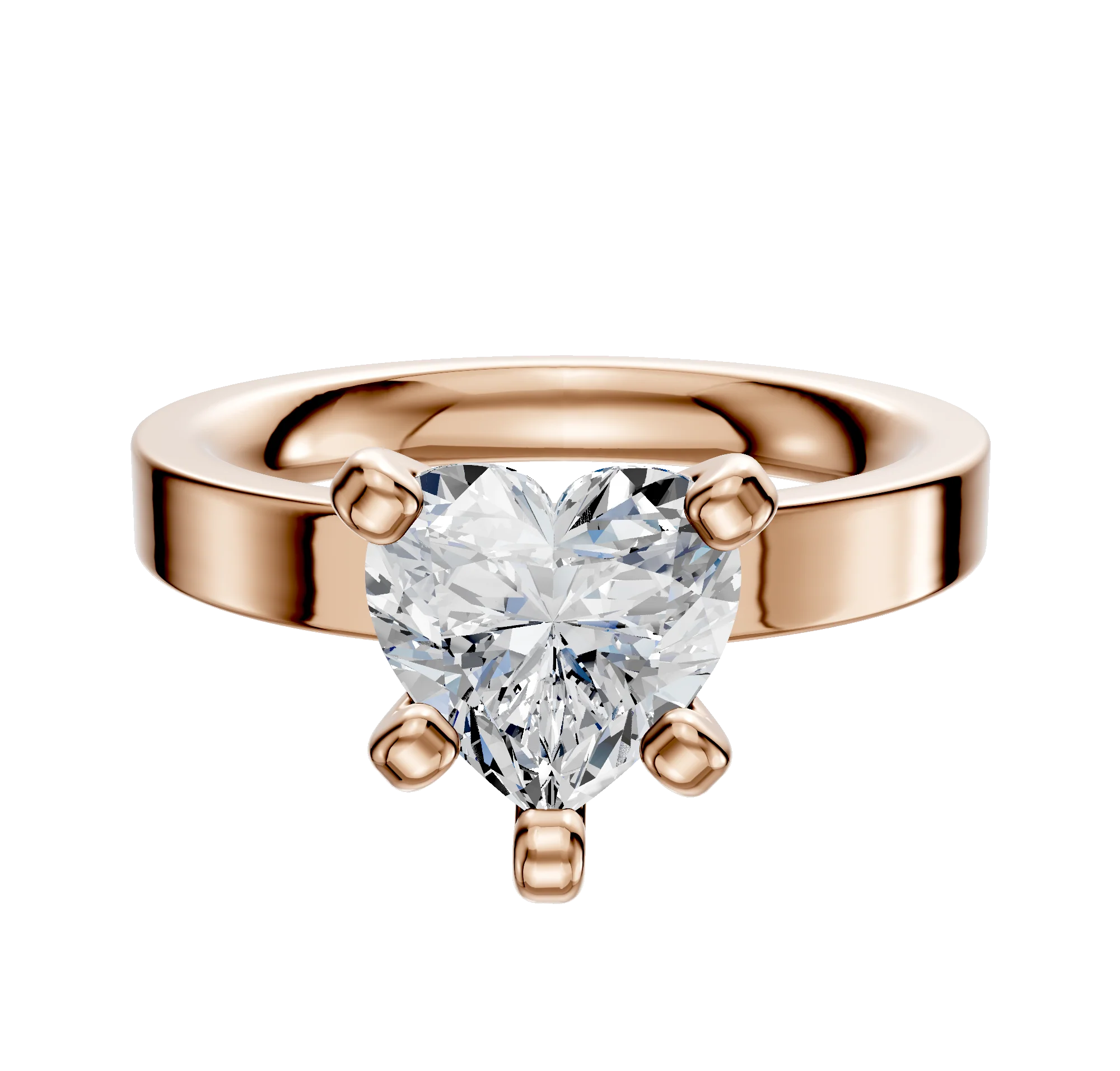 14K Rose Gold 4 Prong Classic Flat 3.0mm Engagement Ring