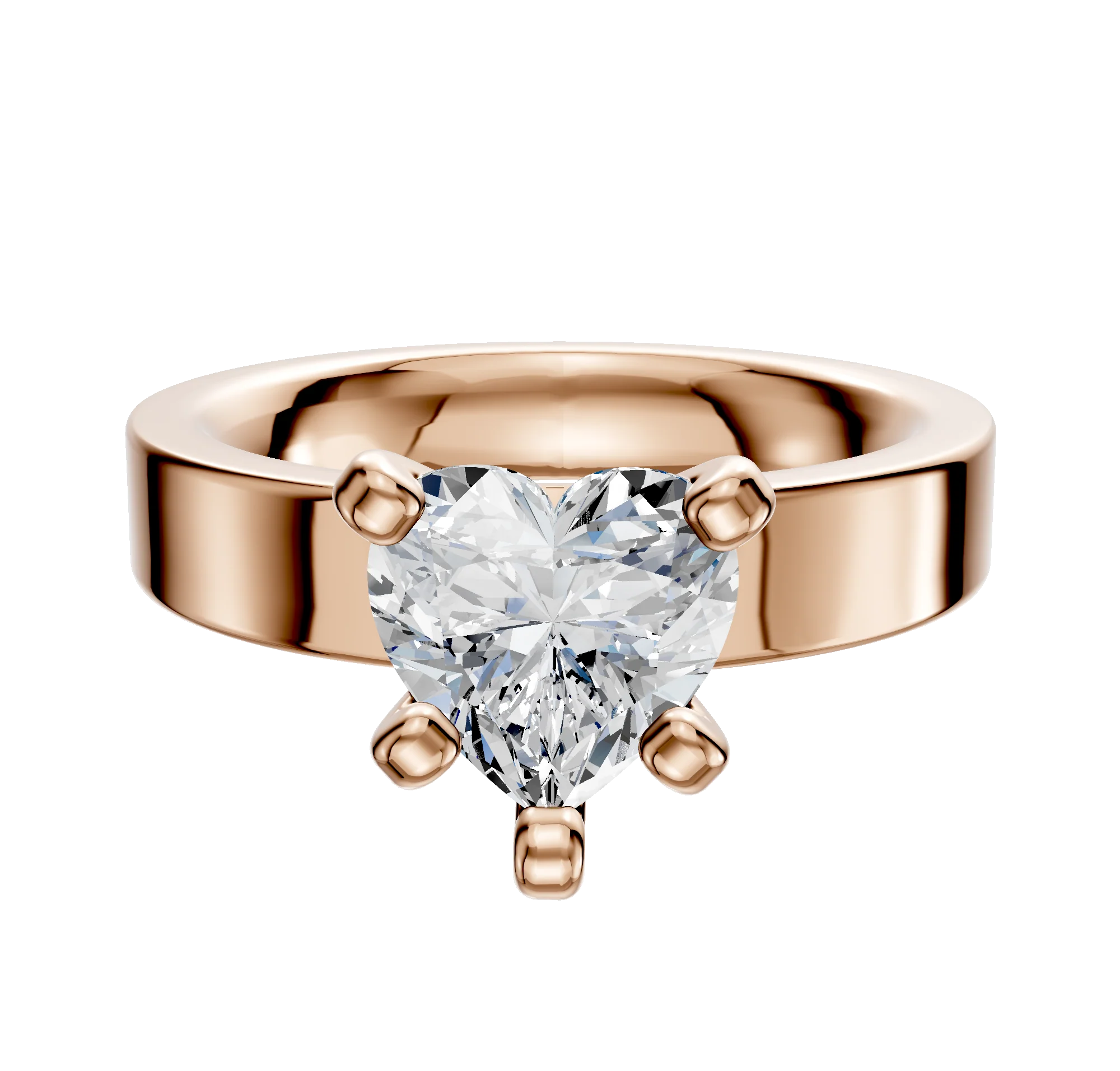 14K Rose Gold 4 Prong Classic Flat 4.0mm Engagement Ring