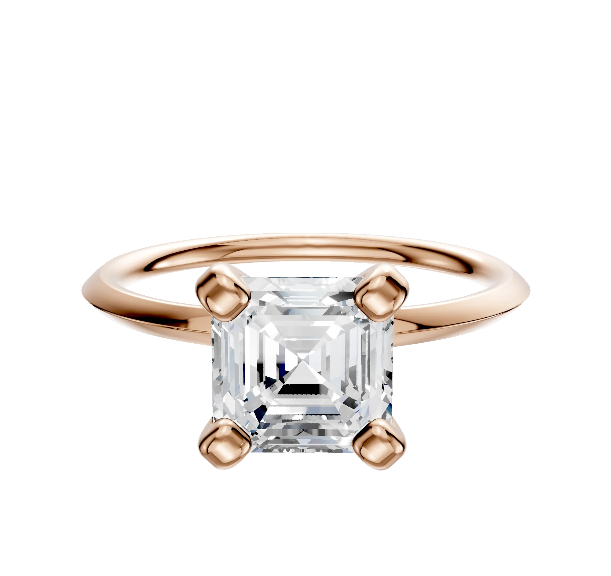 14K Rose Gold 4 Prong Classic Knife Edge 1.5mm Engagement Ring