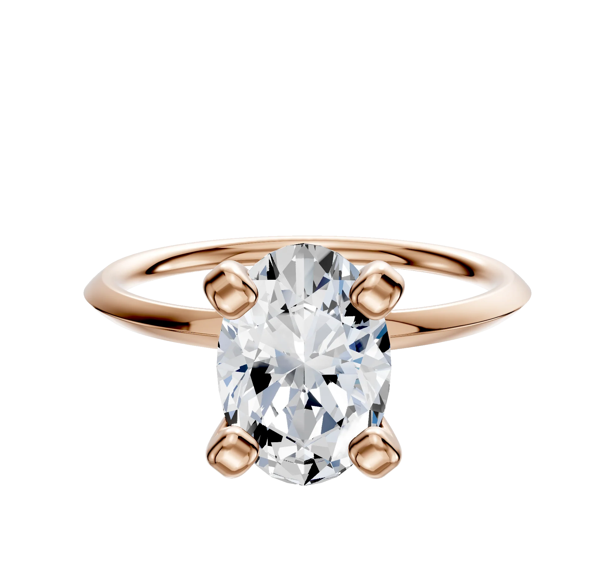 14K Rose Gold 4 Prong Classic Knife Edge 1.5mm Engagement Ring
