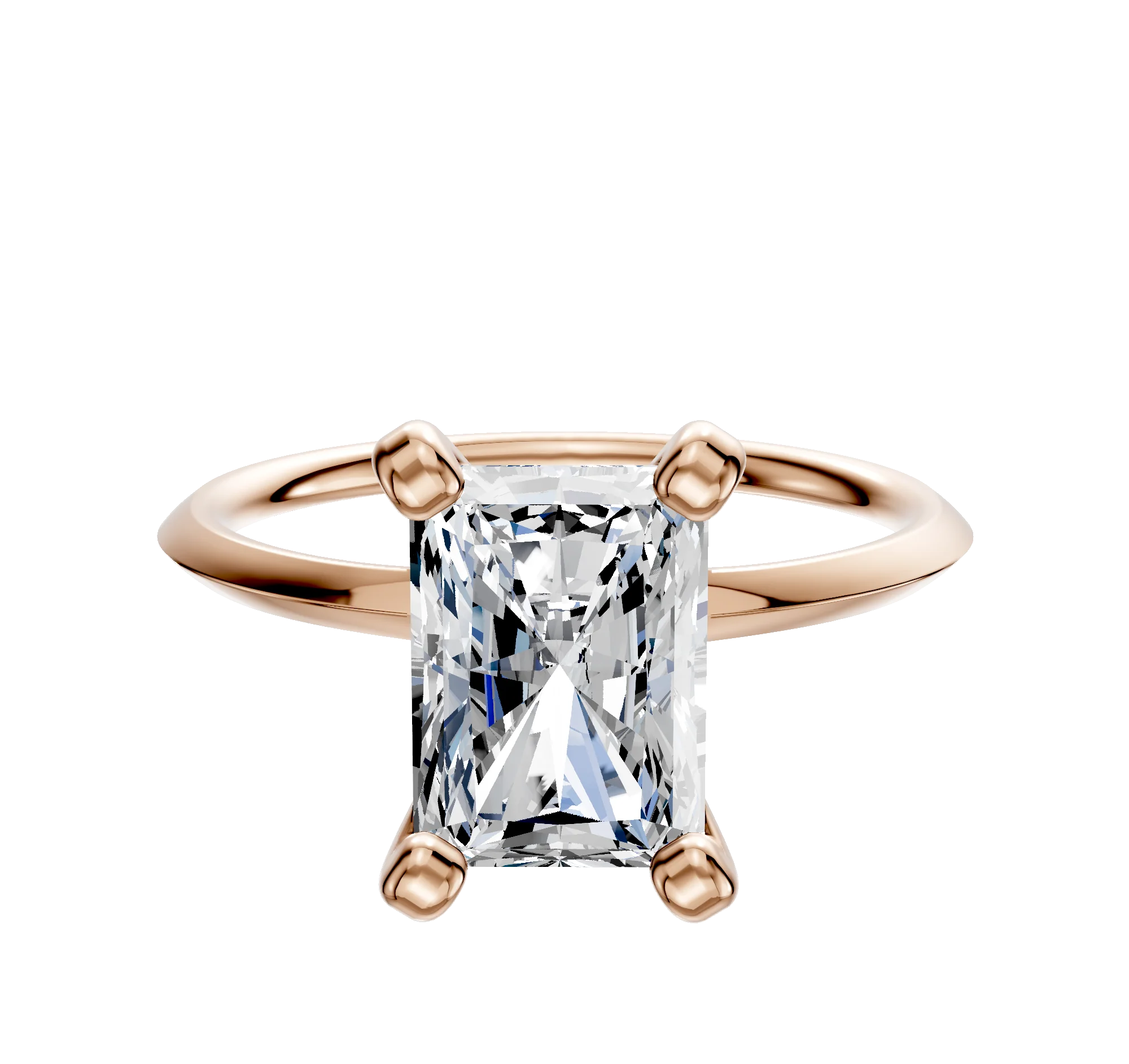 14K Rose Gold 4 Prong Classic Knife Edge 1.5mm Engagement Ring