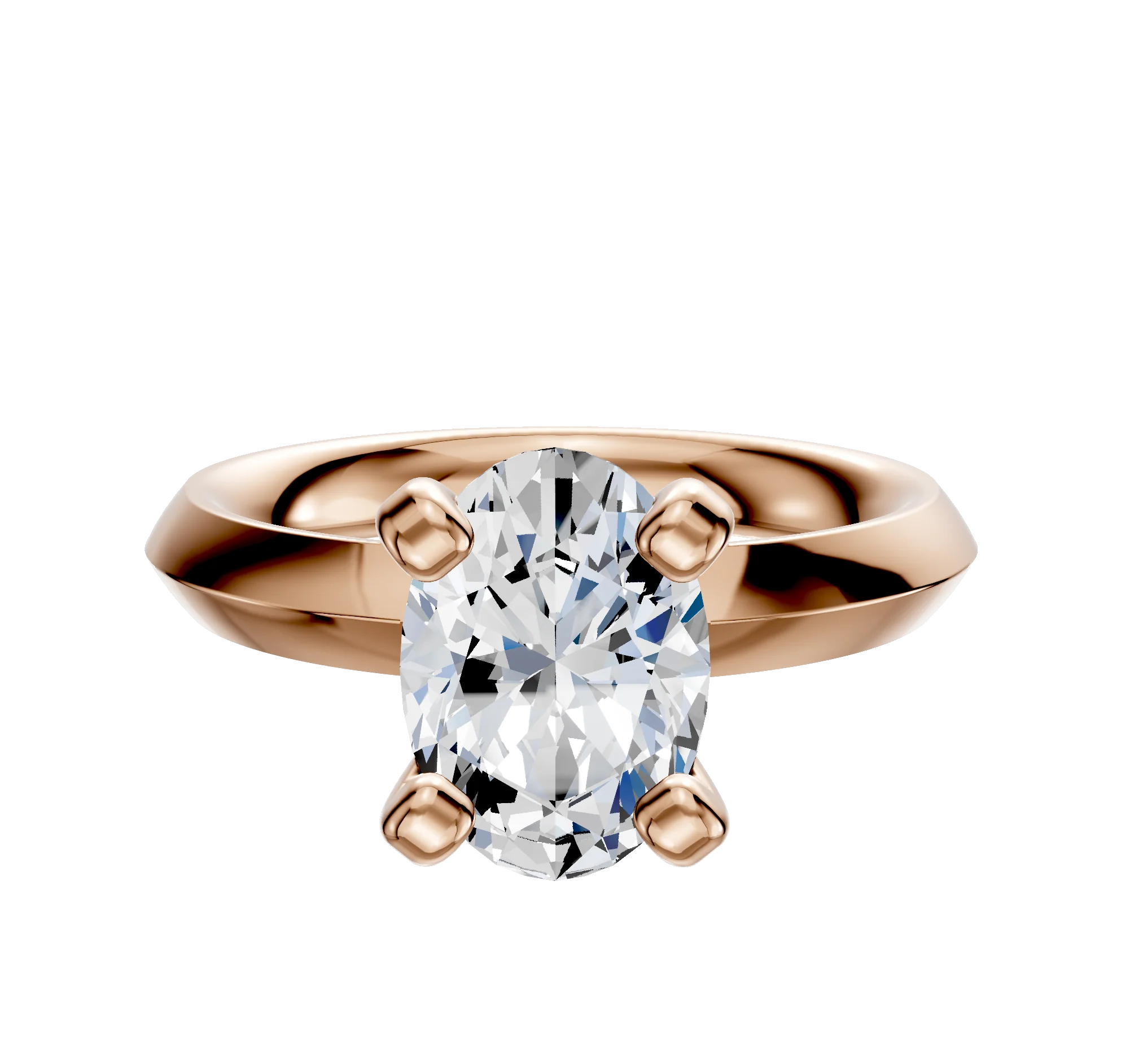14K Rose Gold 4 Prong Classic Knife Edge 3.0mm Engagement Ring