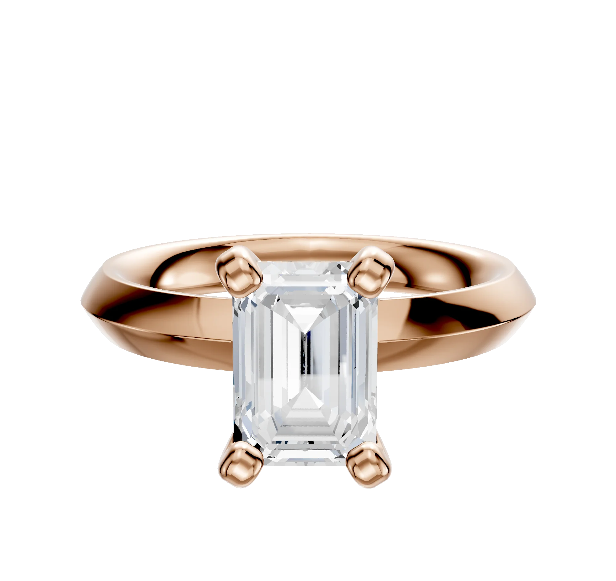 14K Rose Gold 4 Prong Classic Knife Edge 3.0mm Engagement Ring
