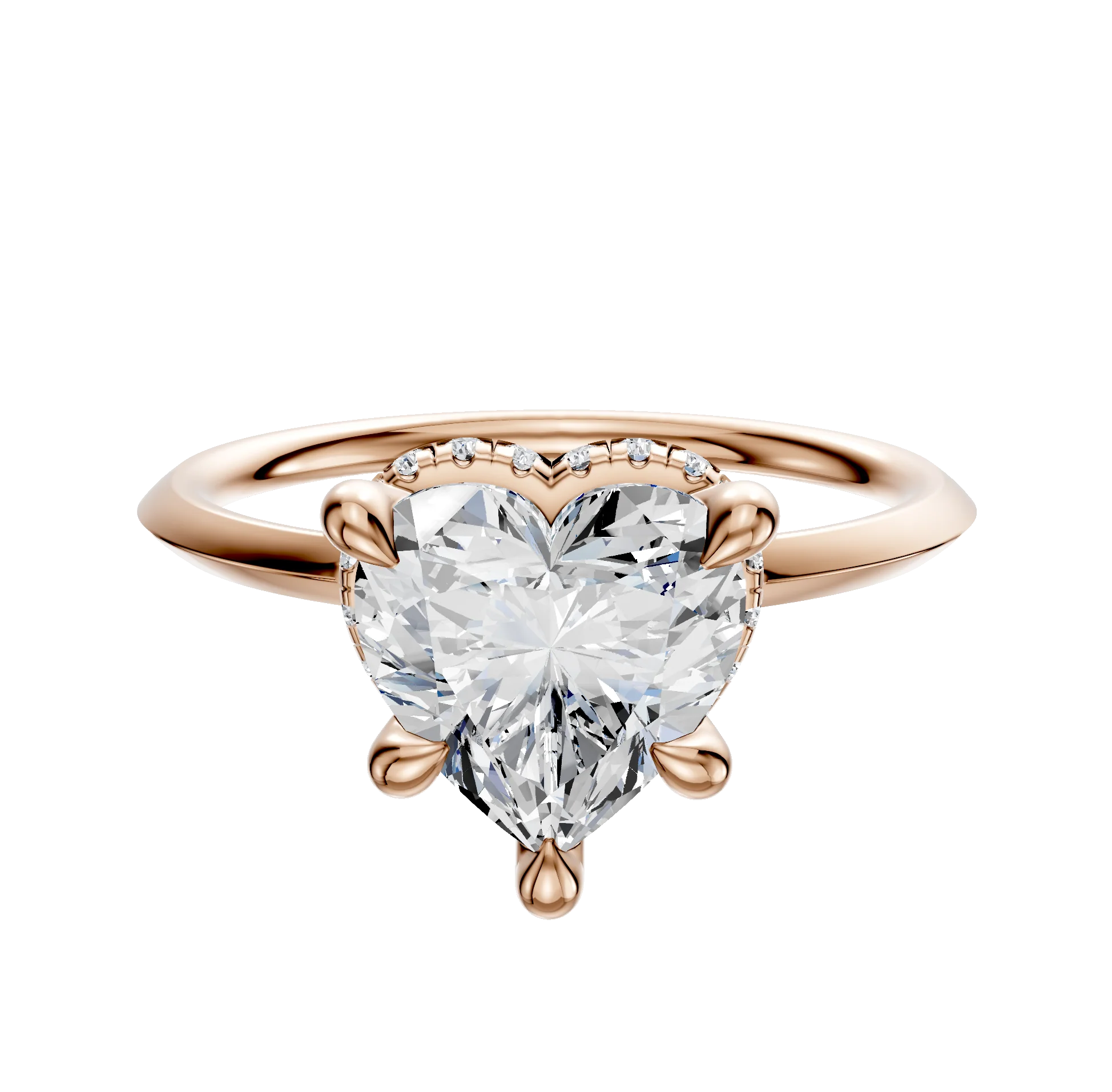 14K Rose Gold 4 Prong Collar Classic Knife Edge 1.5mm Engagement Ring