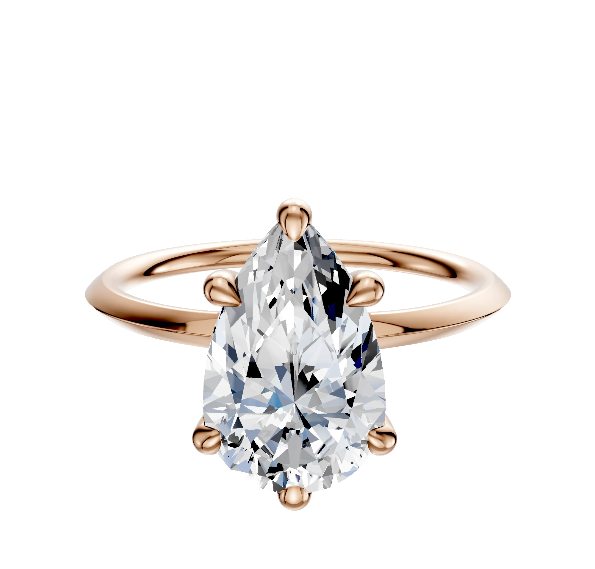 14K Rose Gold 6 Prong Basket Classic Knife Edge 1.5mm Engagement Ring
