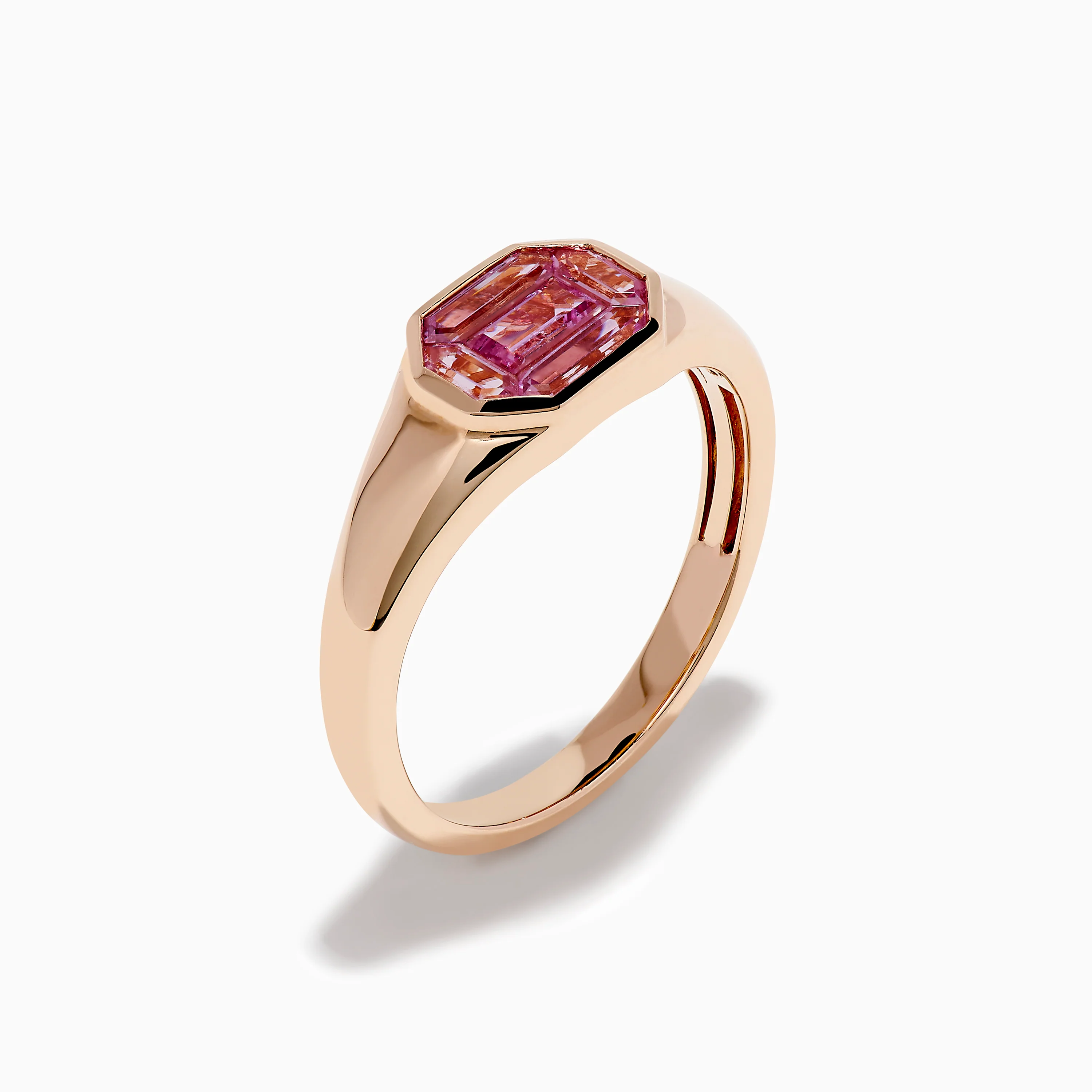14K Rose Gold Bezel Set Pink Sapphire Ring - Image 4