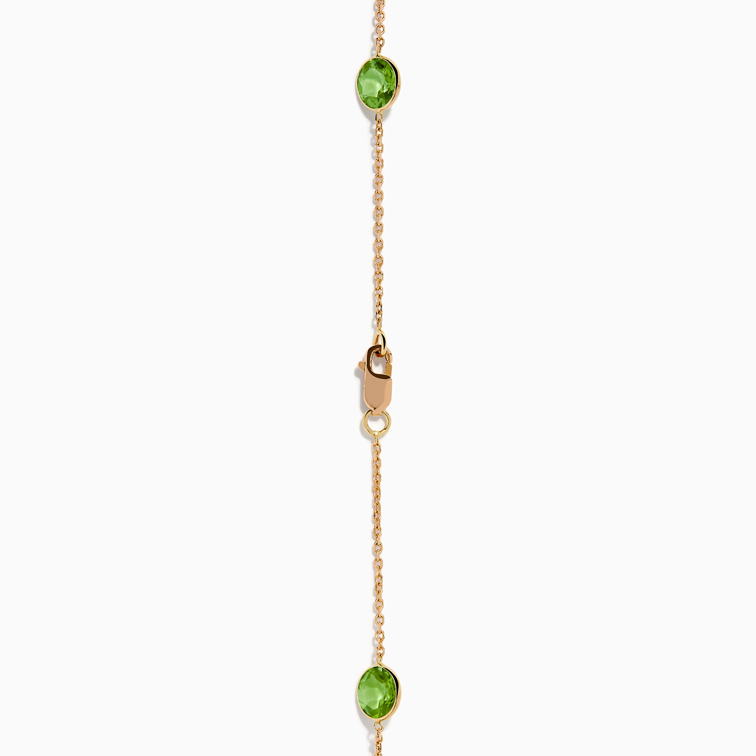14K Rose Gold Multi Color Gemstone Station Necklace - Image 4