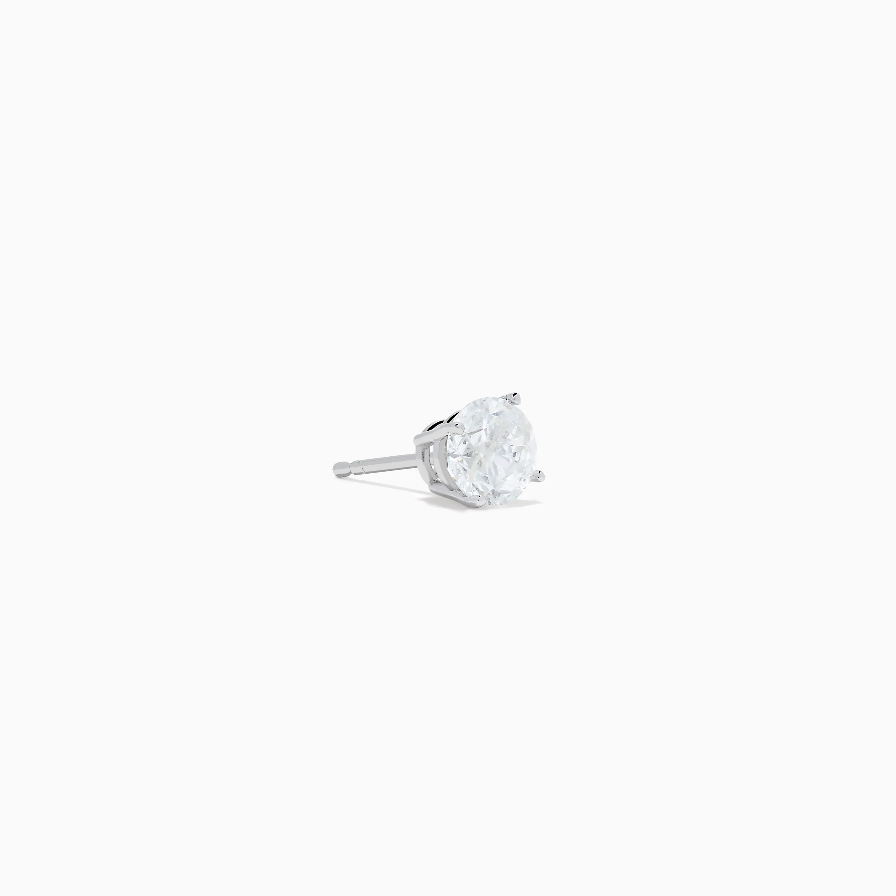 14K White Gold 1.18ct Brilliant Round Diamond Solitaire Stud Earrings - Image 3
