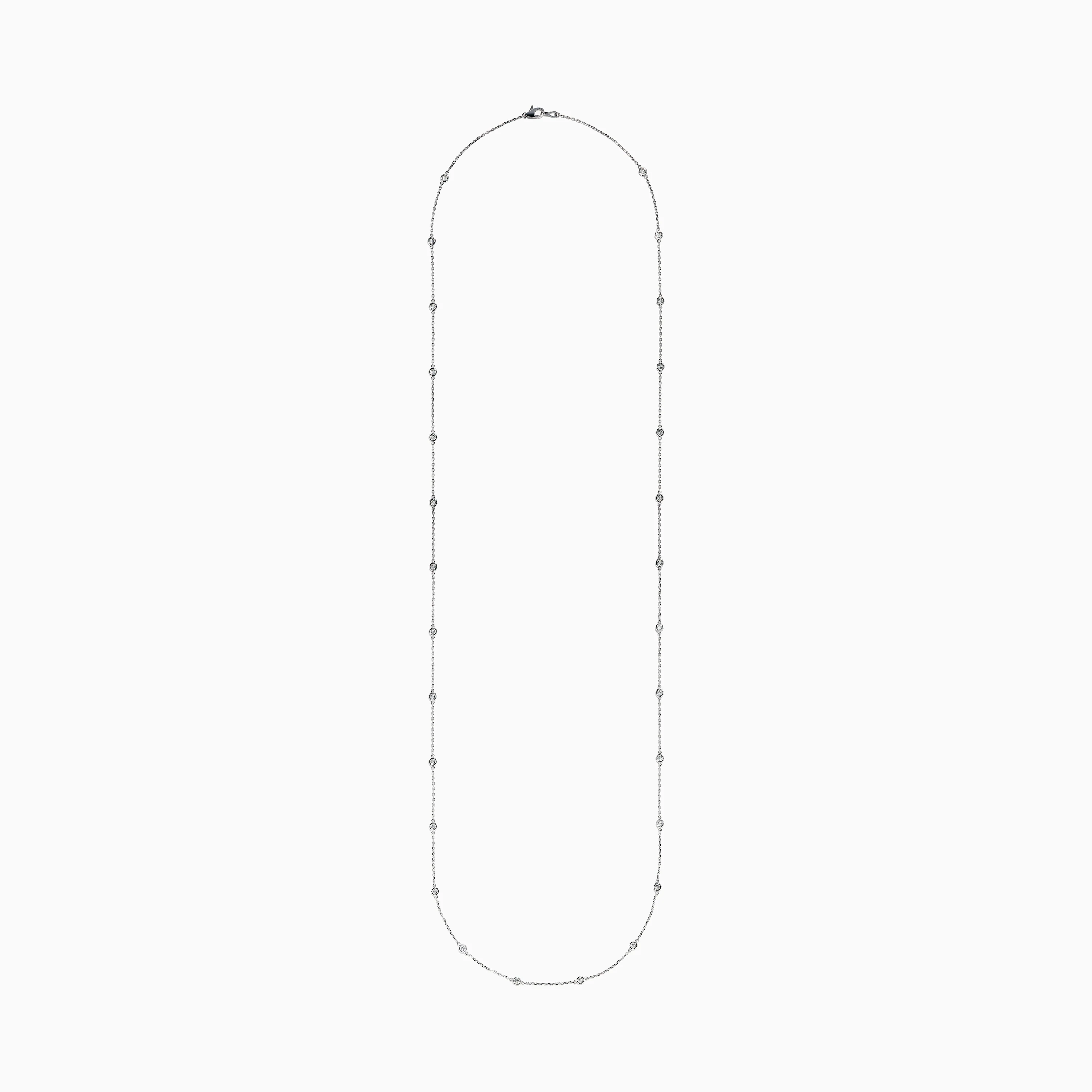 14K White Gold 36 Inch 2.00ct Diamond Station Necklace - Image 5