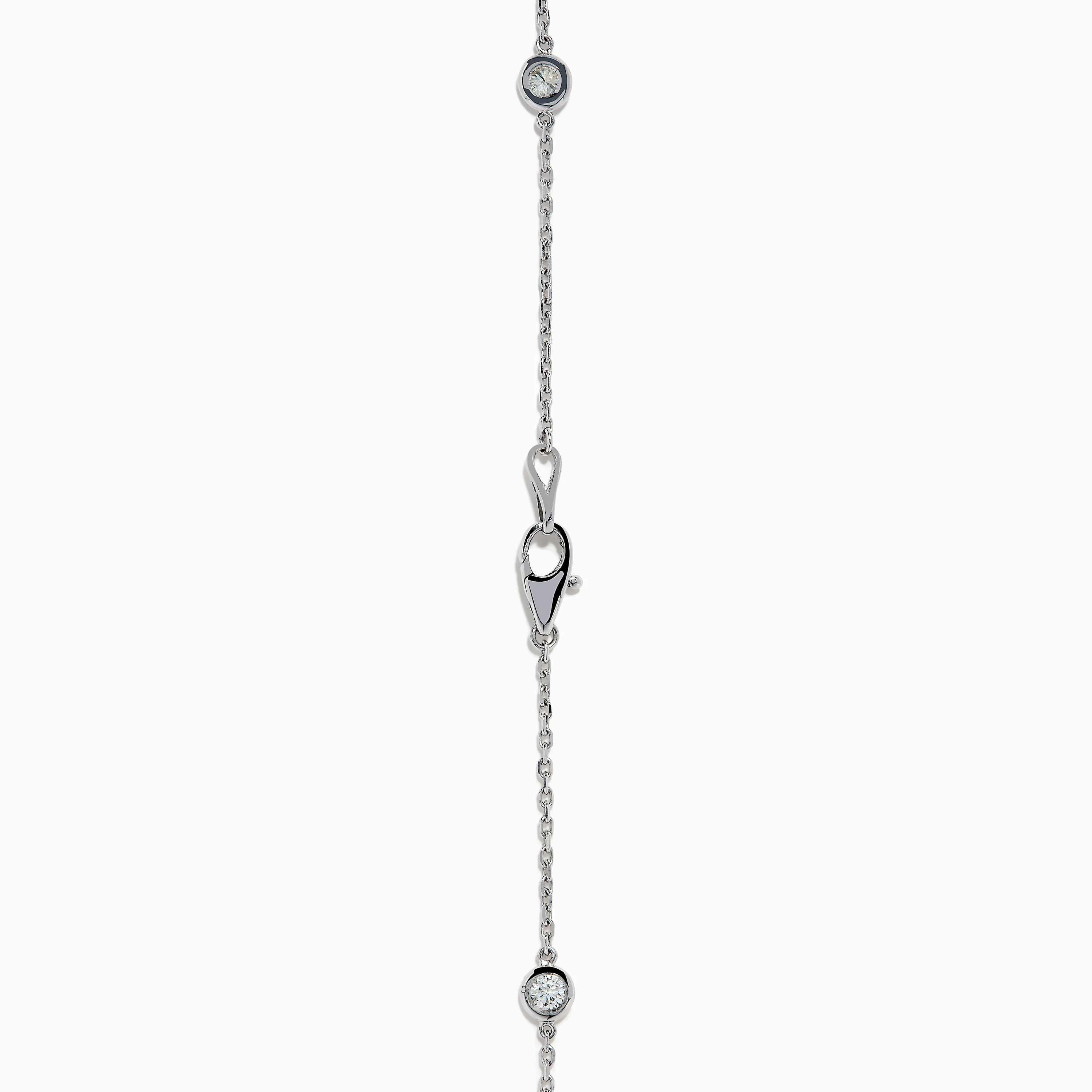 14K White Gold 36 Inch 3.00ct Diamond Station Necklace - Image 4