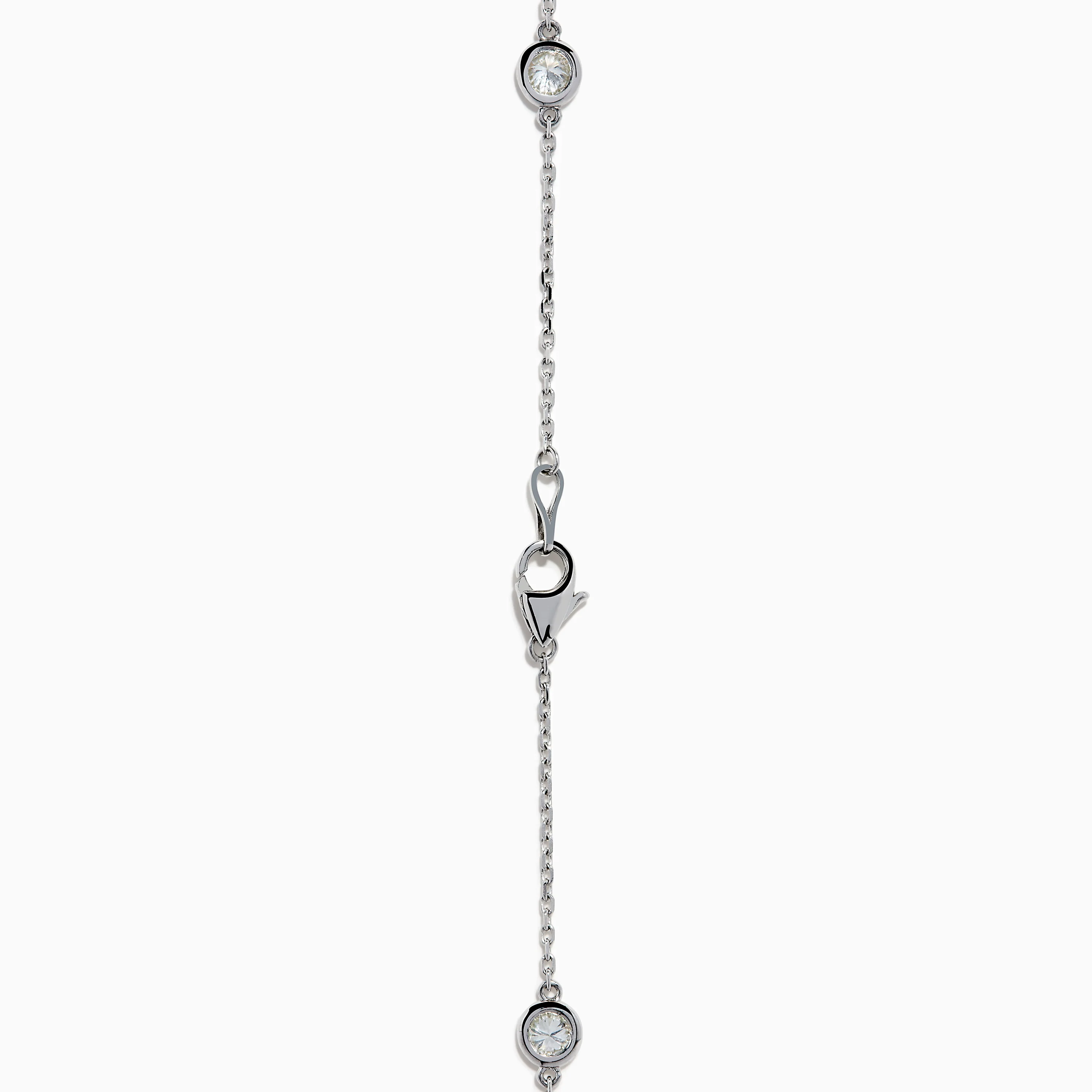 14K White Gold 36 Inch 6.00ct Diamond Station Necklace - Image 4