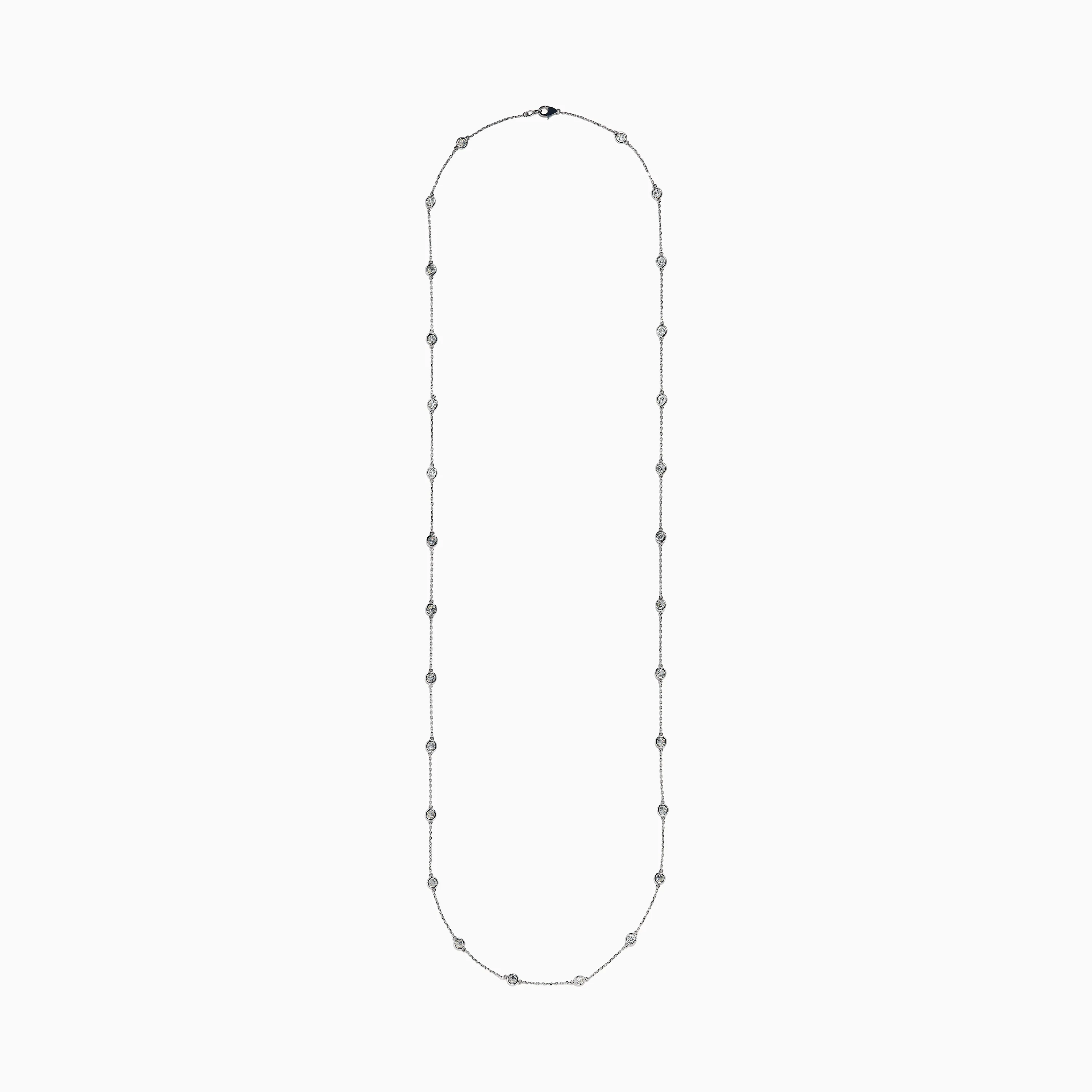 14K White Gold 36 Inch 6.00ct Diamond Station Necklace - Image 5