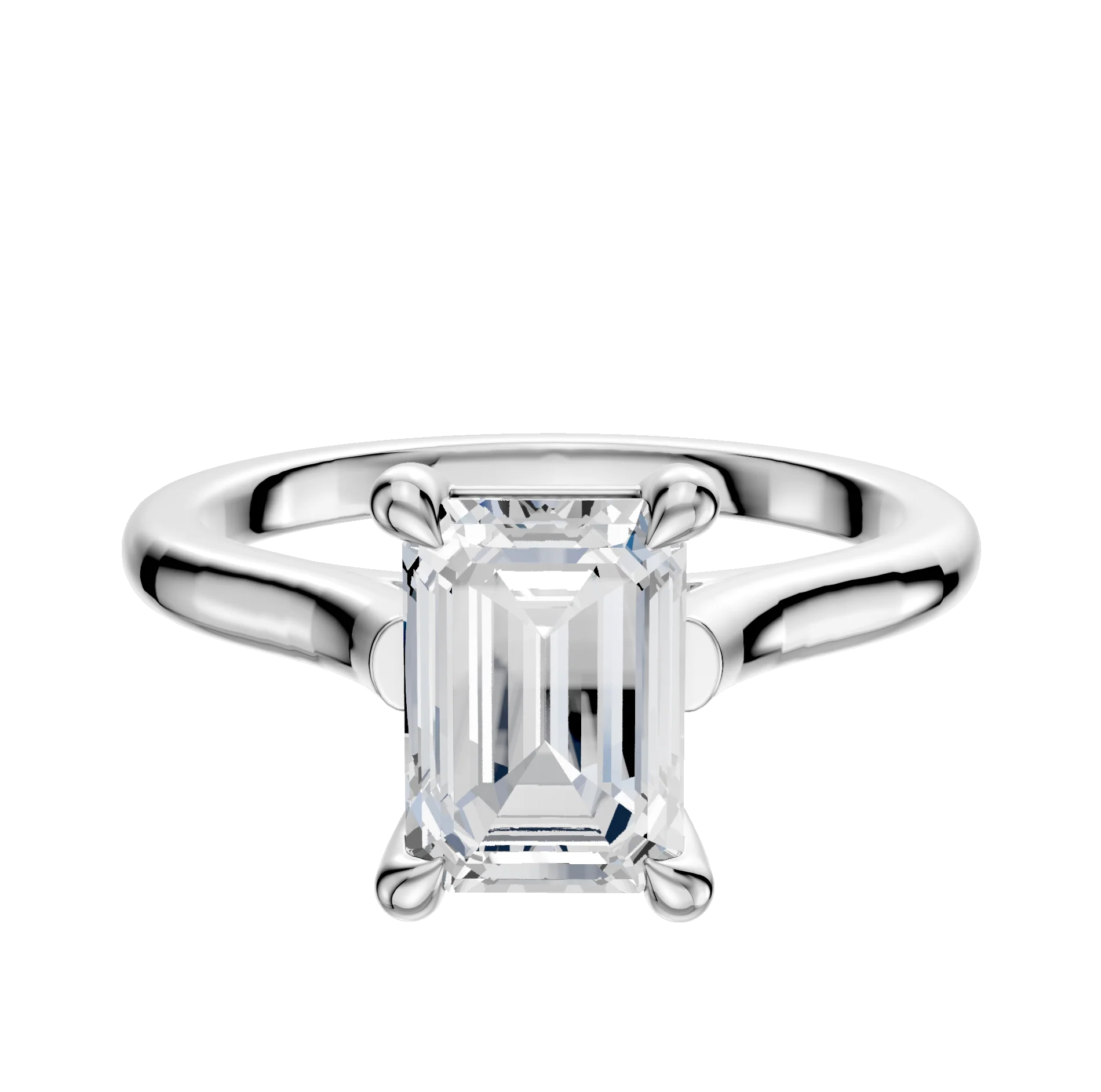 14K White Gold 4 Prong Basket Cathedral Dome 2.0mm Engagement Ring