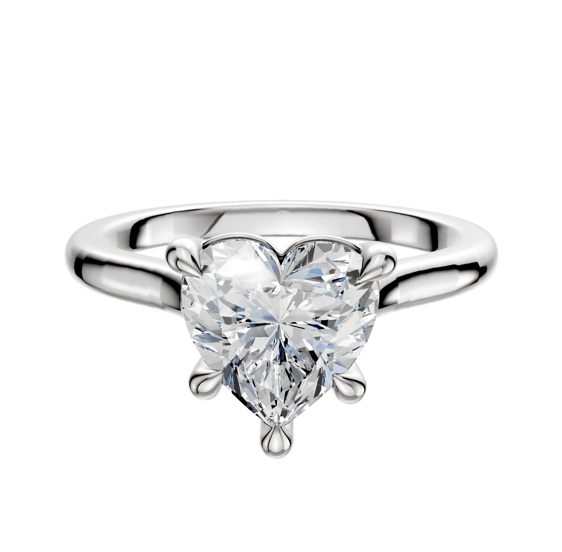 14K White Gold 4 Prong Basket Cathedral Dome 2.0mm Engagement Ring
