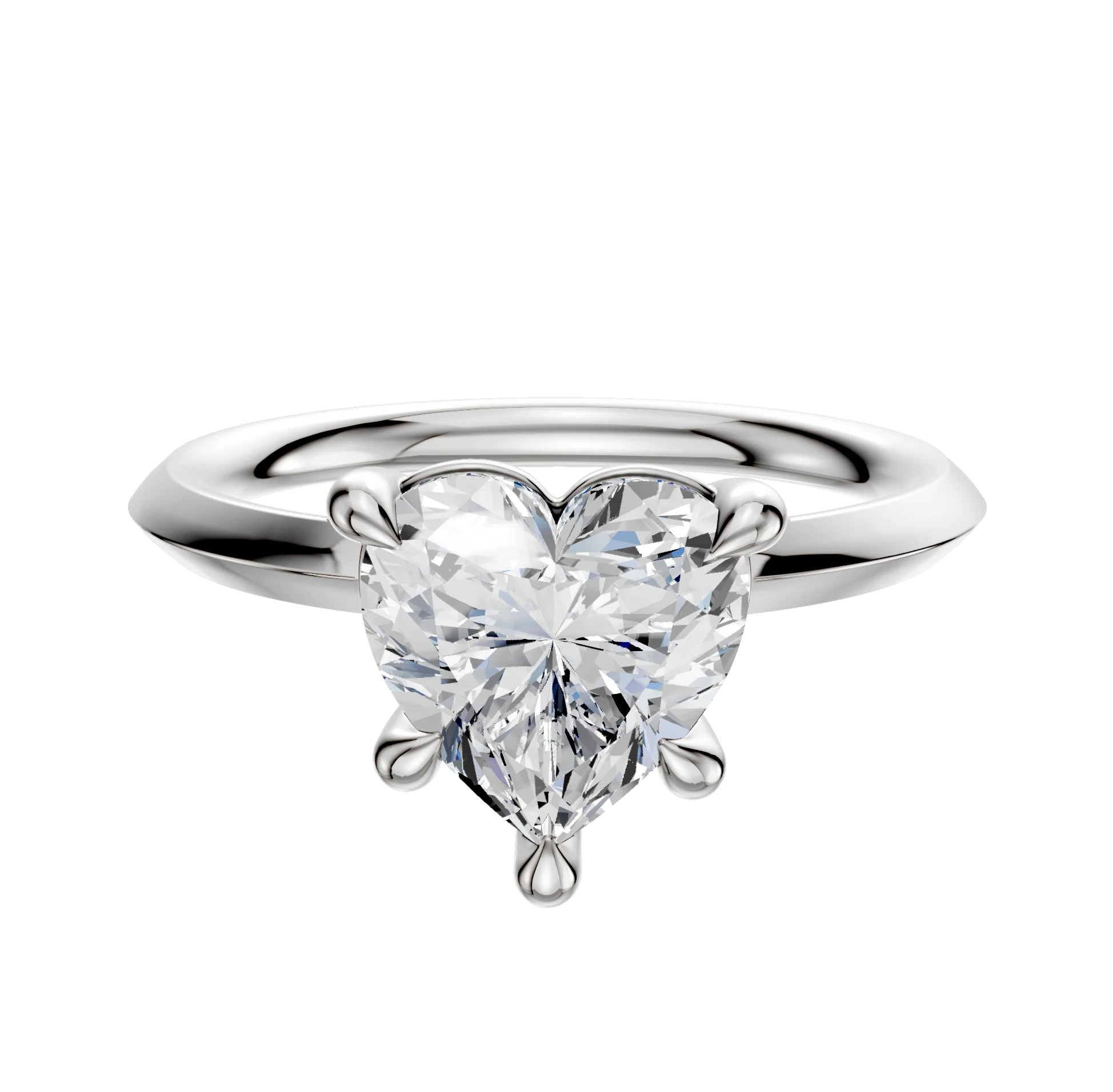14K White Gold 4 Prong Basket Classic Knife Edge 2.0mm Engagement Ring