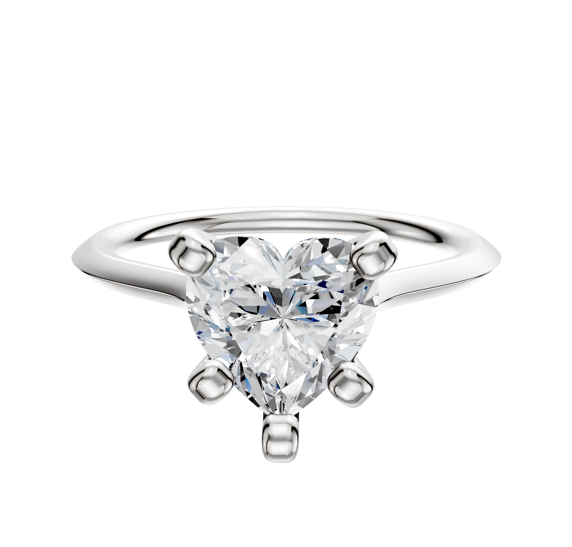 14K White Gold 4 Prong Cathedral Knife Edge 1.5mm Engagement Ring