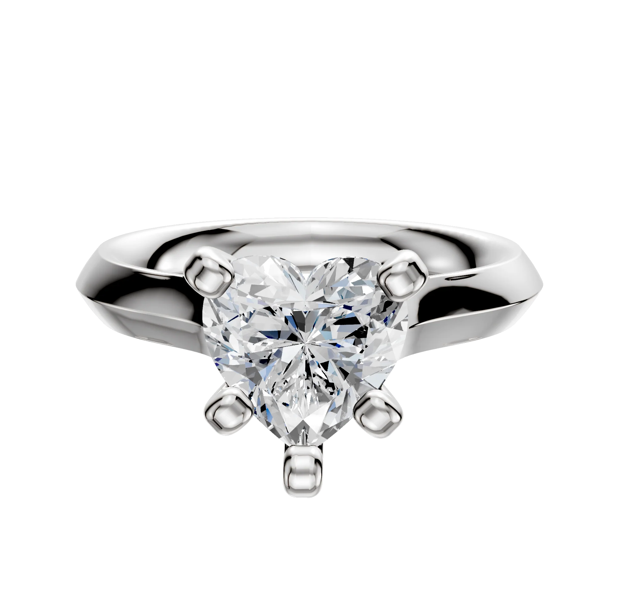 14K White Gold 4 Prong Cathedral Knife Edge 3.0mm Engagement Ring