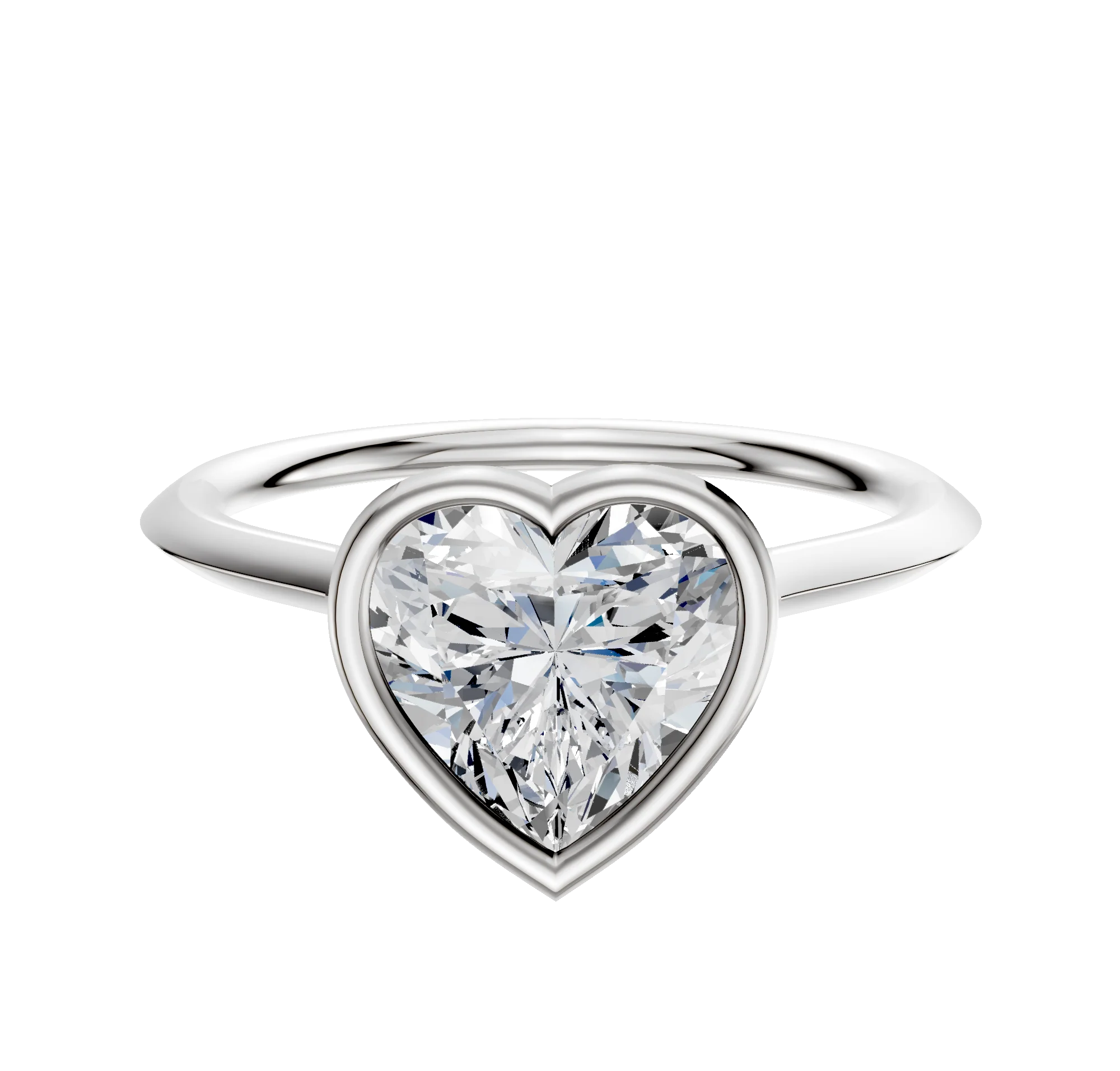 14K White Gold Bezel Full Bezel North/South Cathedral Knife Edge 1.5mm Engagement Ring