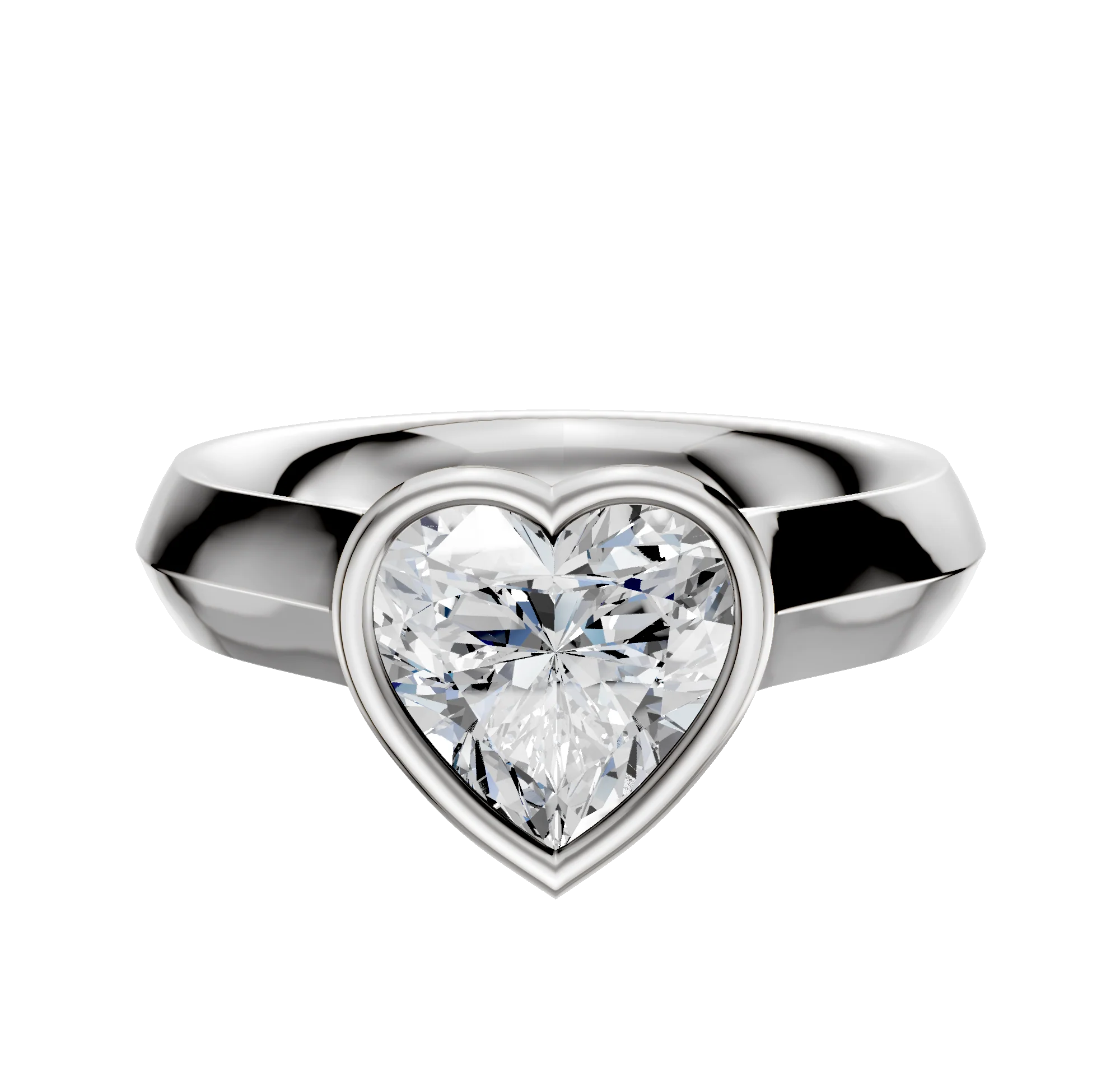 14K White Gold Bezel Full Bezel North/South Cathedral Knife Edge 4.0mm Engagement Ring