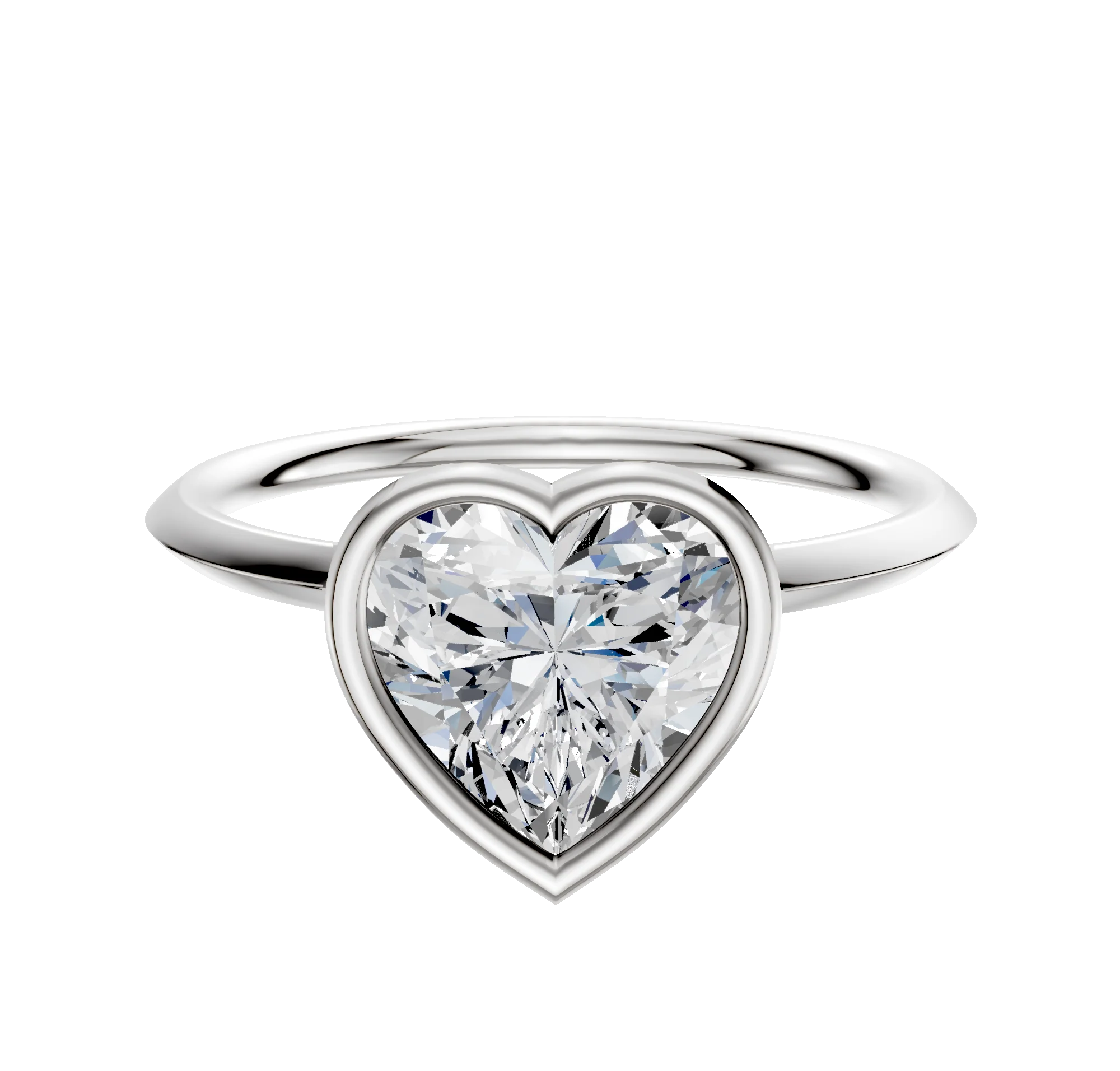 14K White Gold Bezel Full Bezel North/South Classic Knife Edge 1.5mm Engagement Ring