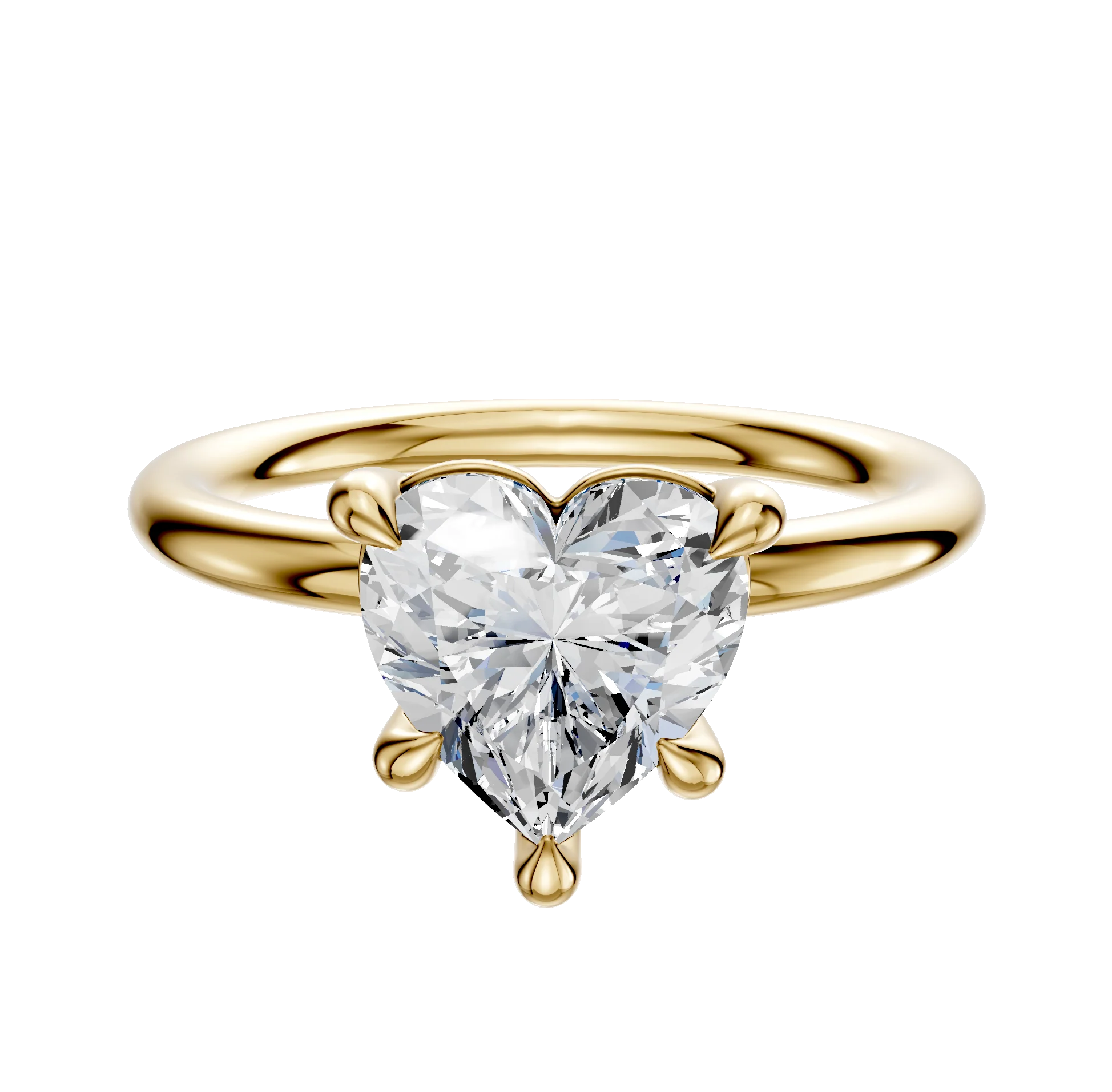 14K Yellow Gold 4 Prong Basket Classic Dome 2.0mm Engagement Ring
