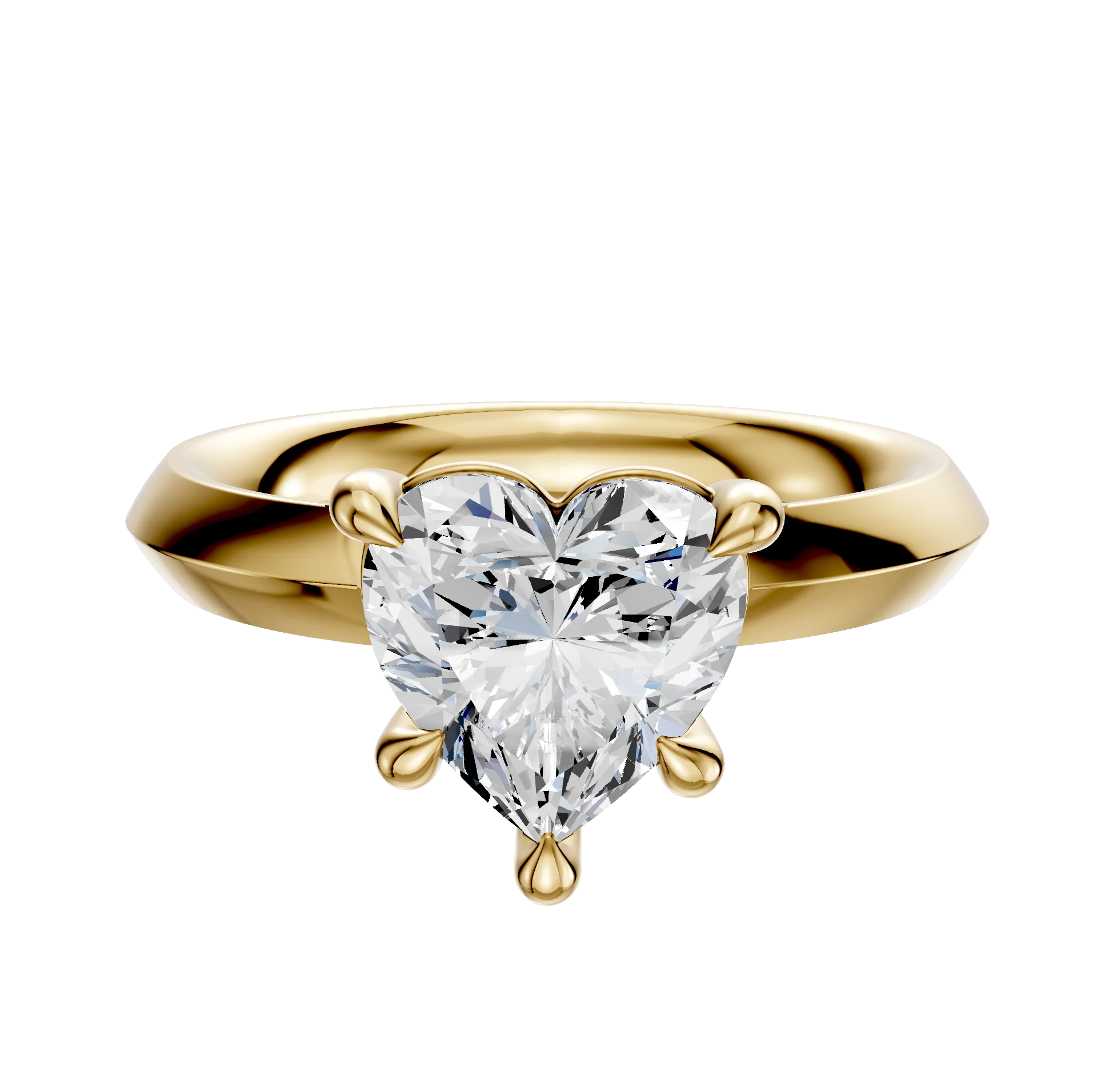14K Yellow Gold 4 Prong Basket Classic Knife Edge 3.0mm Engagement Ring