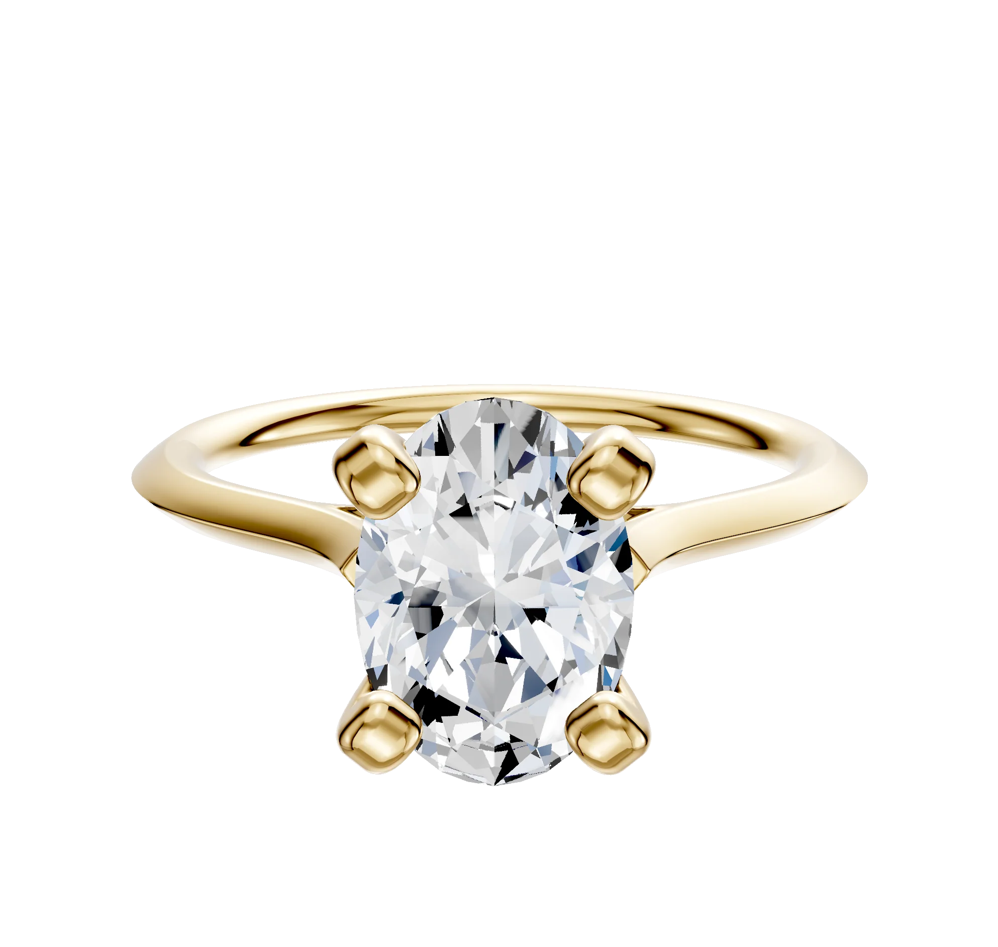 14K Yellow Gold 4 Prong Cathedral Knife Edge 1.5mm Engagement Ring