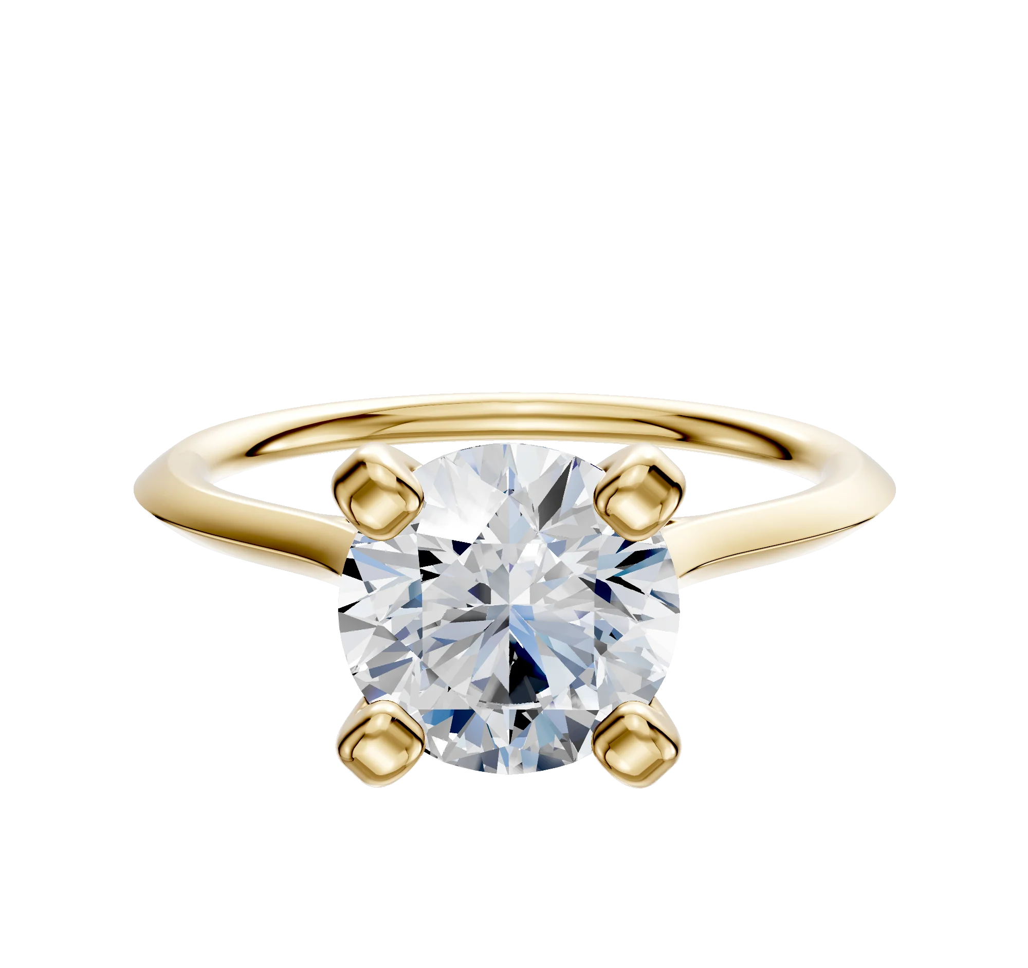 14K Yellow Gold 4 Prong Cathedral Knife Edge 1.5mm Engagement Ring