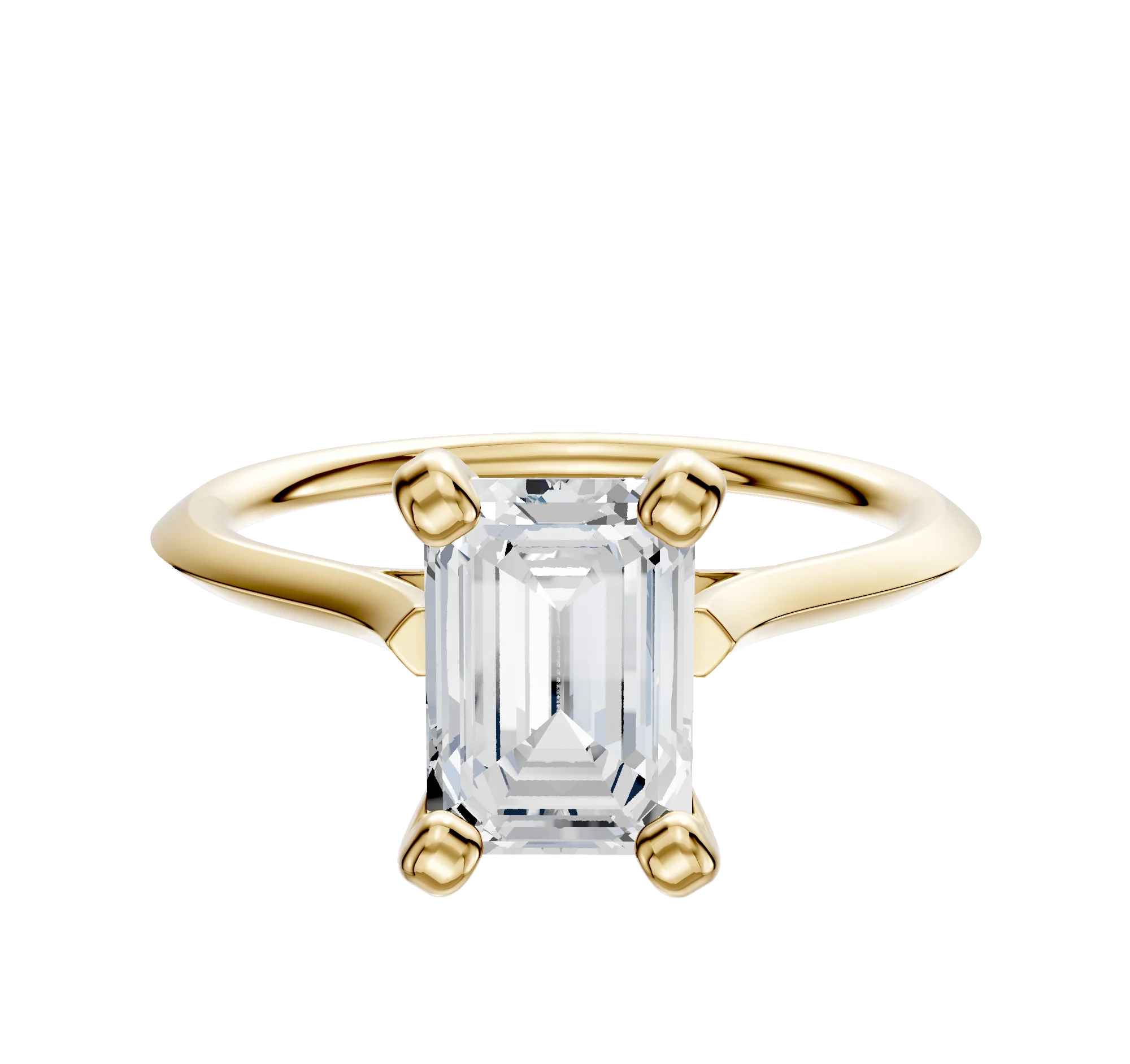 14K Yellow Gold 4 Prong Cathedral Knife Edge 1.5mm Engagement Ring