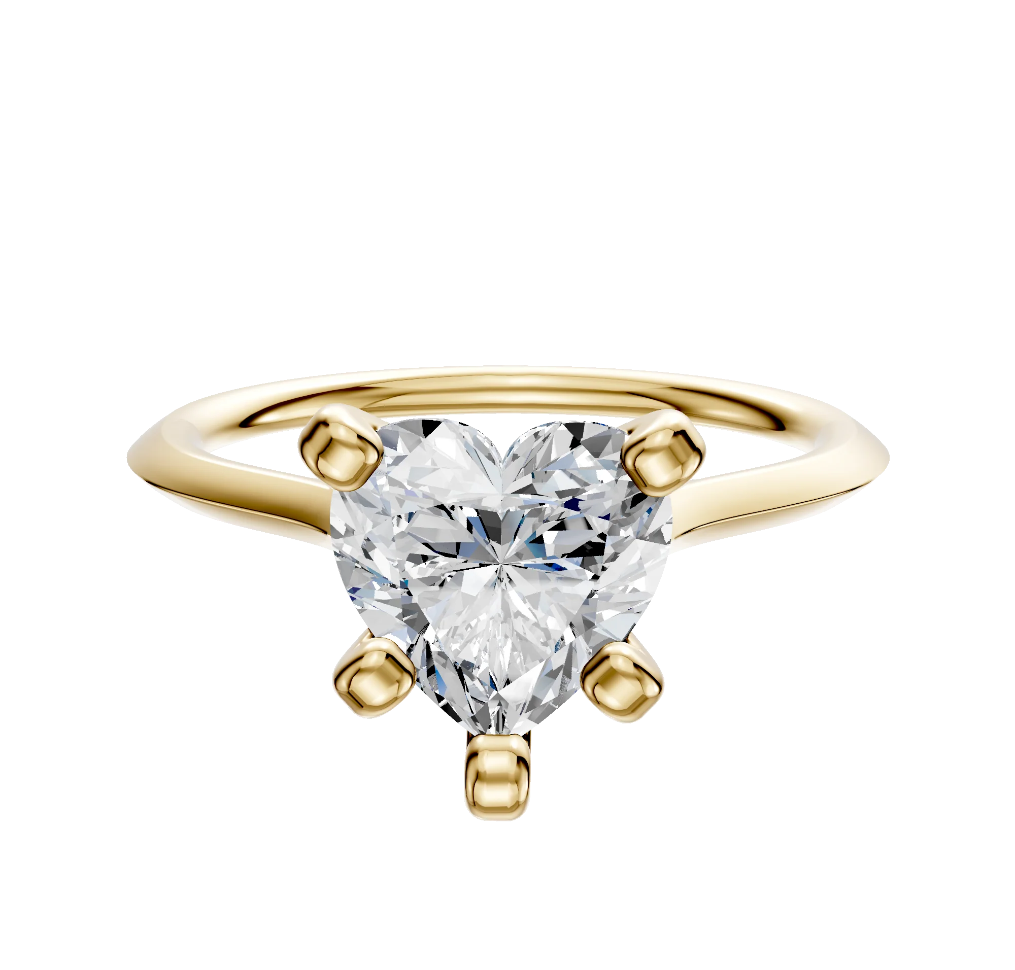 14K Yellow Gold 4 Prong Cathedral Knife Edge 1.5mm Engagement Ring