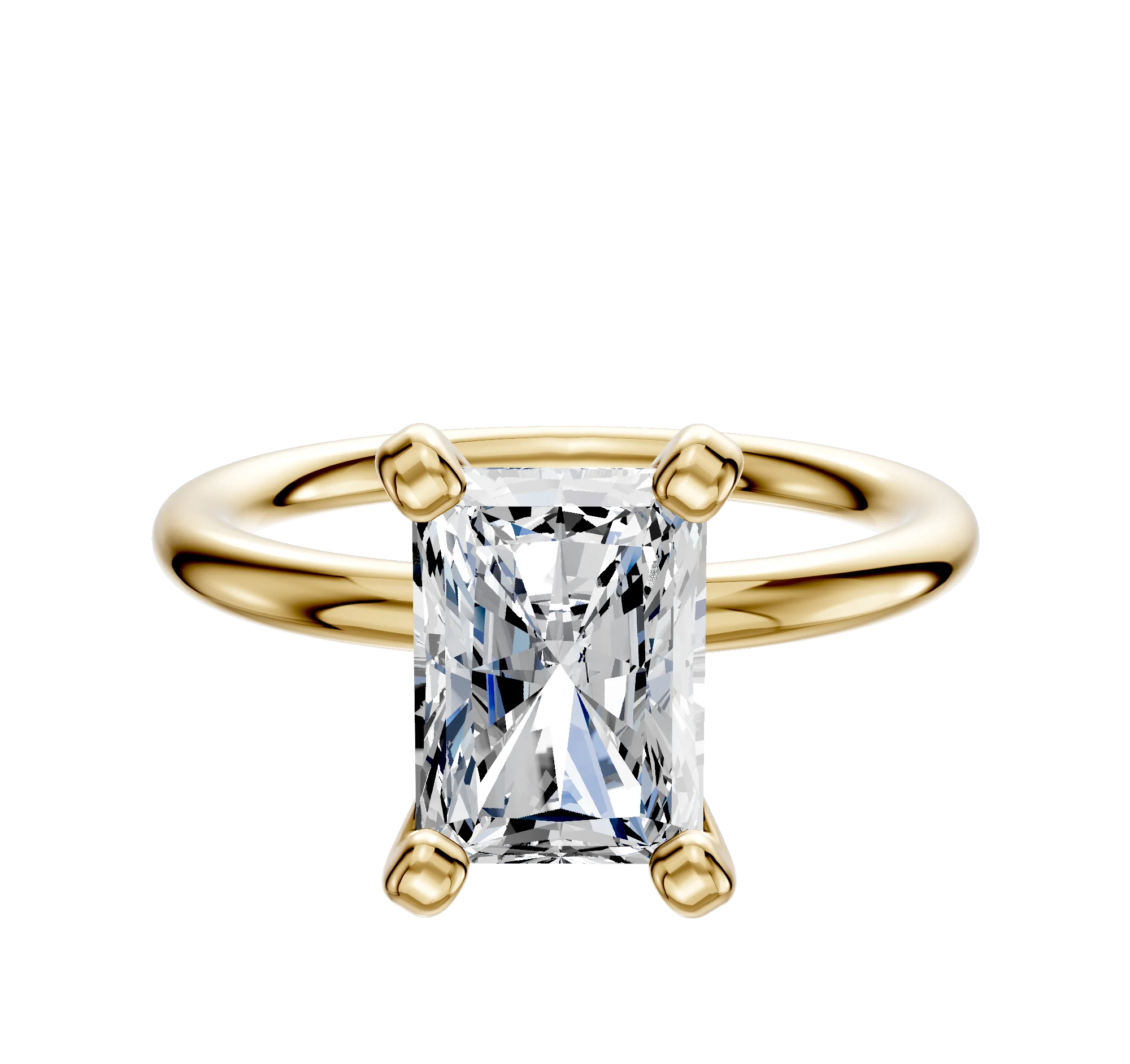 14K Yellow Gold 4 Prong Classic Dome 2.0mm Engagement Ring